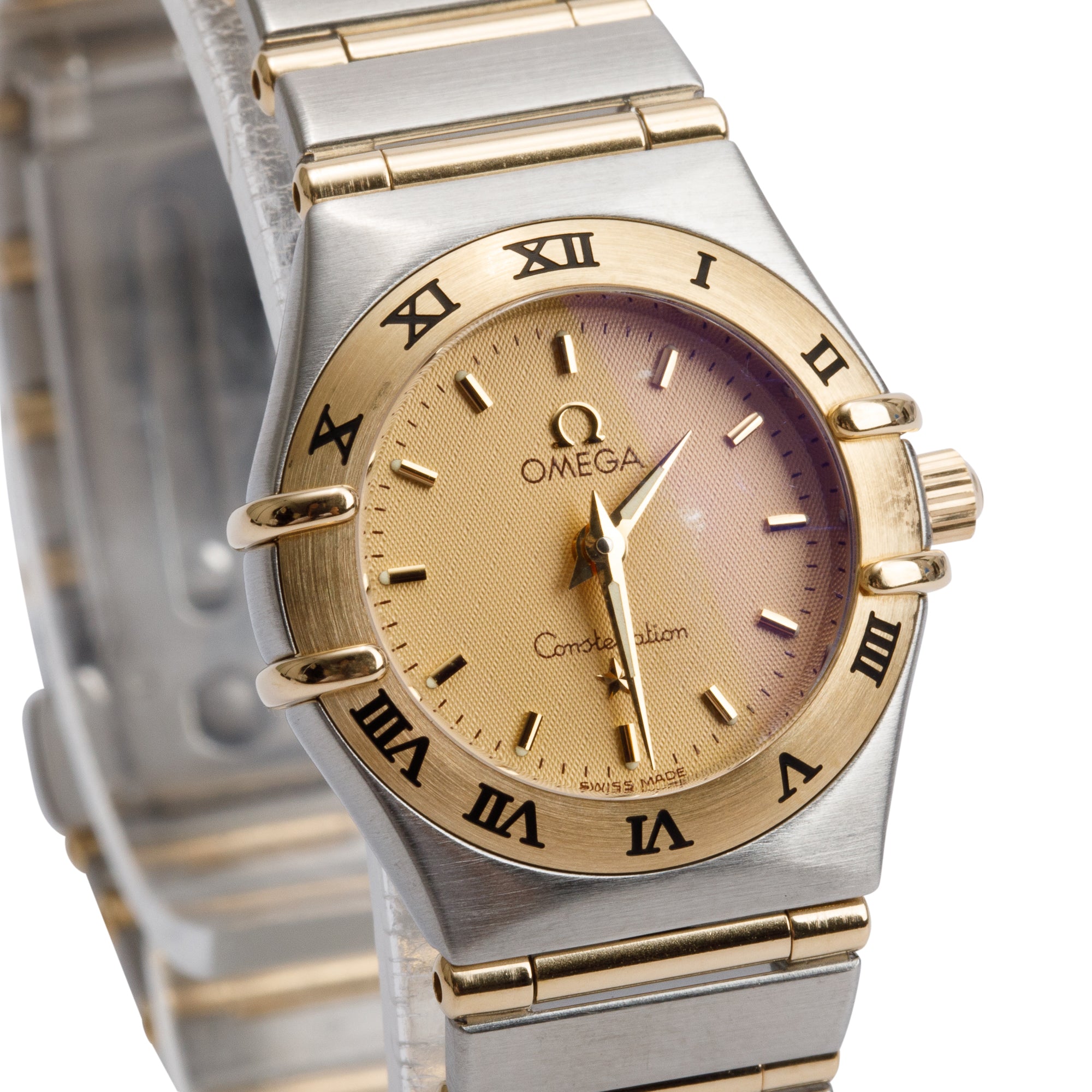 Omega Stainless Steel & 18k Yellow Gold Constellation 22.5 MM Quartz Watch w/ Box & Papers