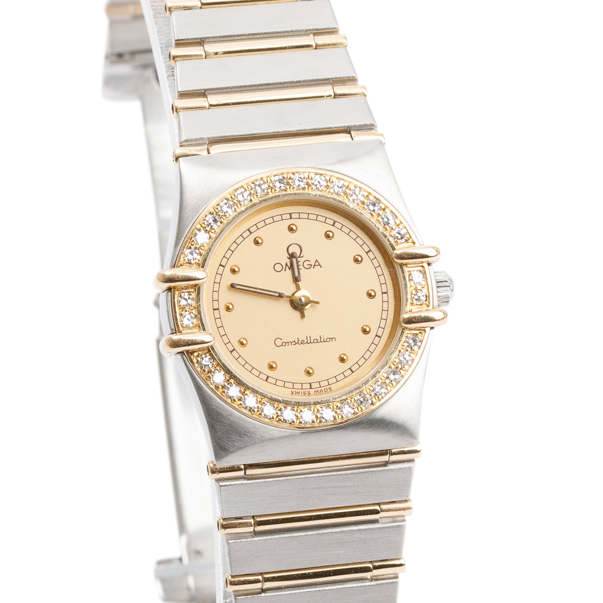 Omega Stainless Steel & 18k Yellow Gold Constellation 23 MM Diamond Bezel Watch
