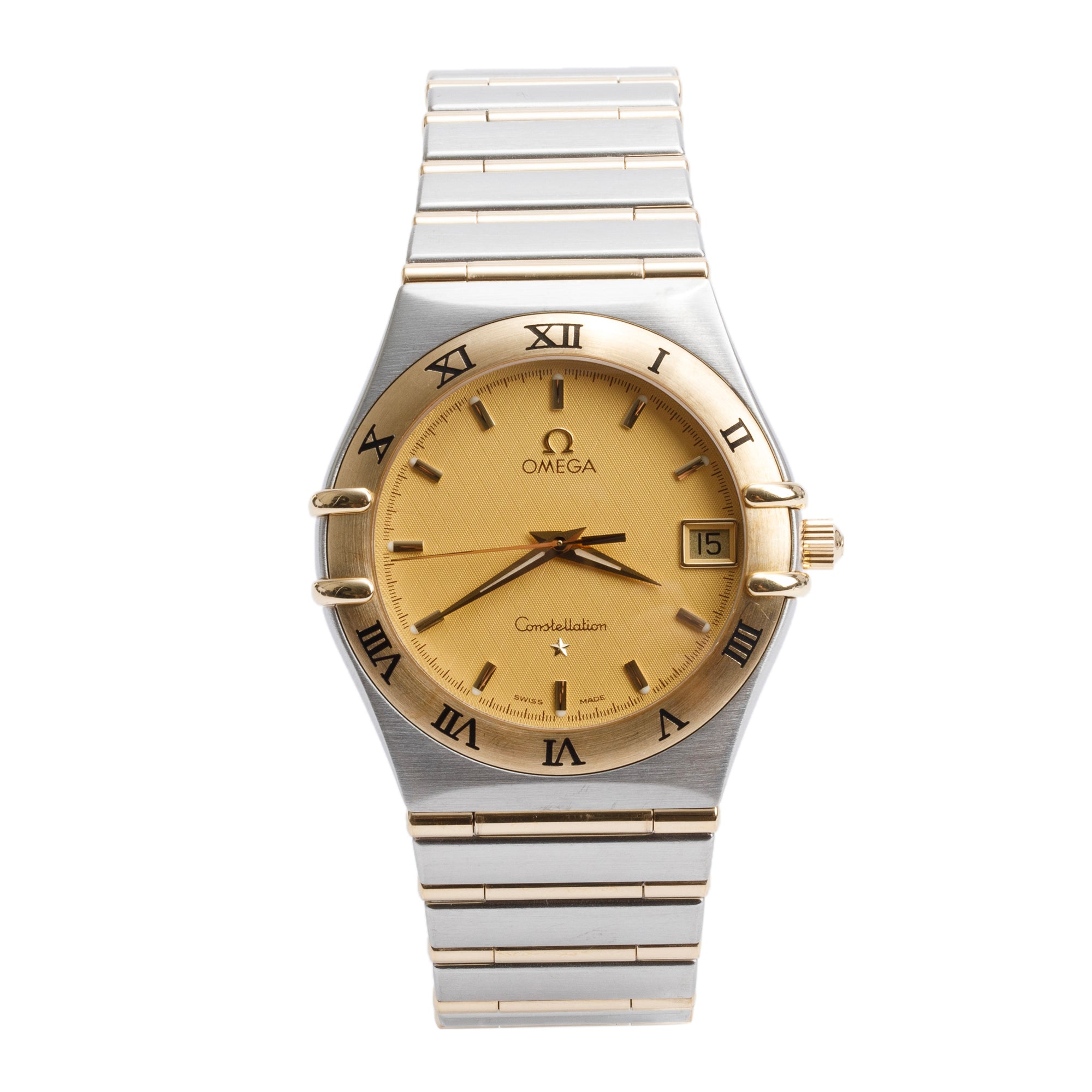 Omega Stainless Steel & 18k Yellow Gold Constellation 33.5 MM Quartz Watch w/ Papers