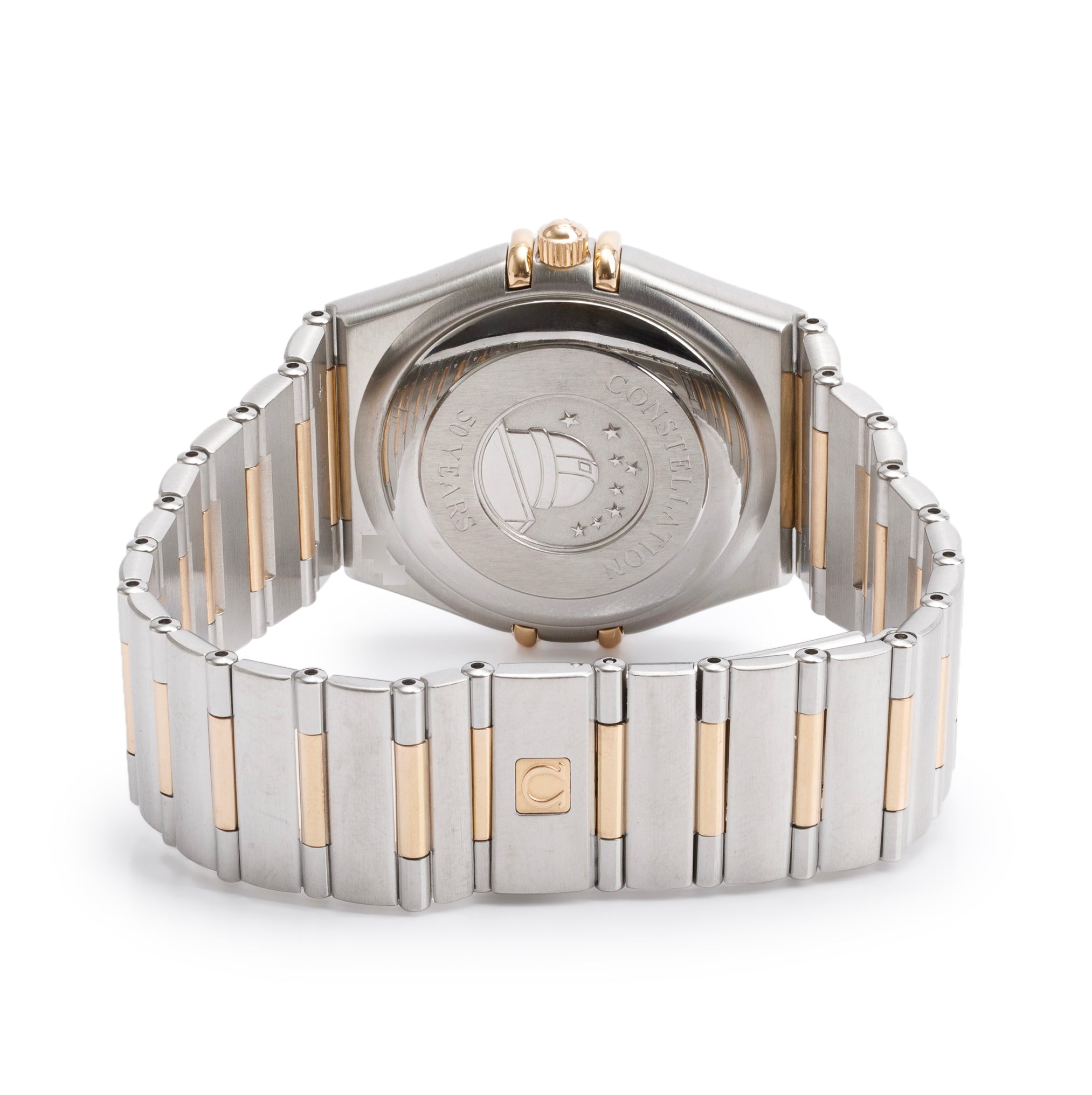 Omega Stainless Steel & 18k Yellow Gold Constellation 35.5 MM Diamond Dial Automatic Watch w/ Box & Papers