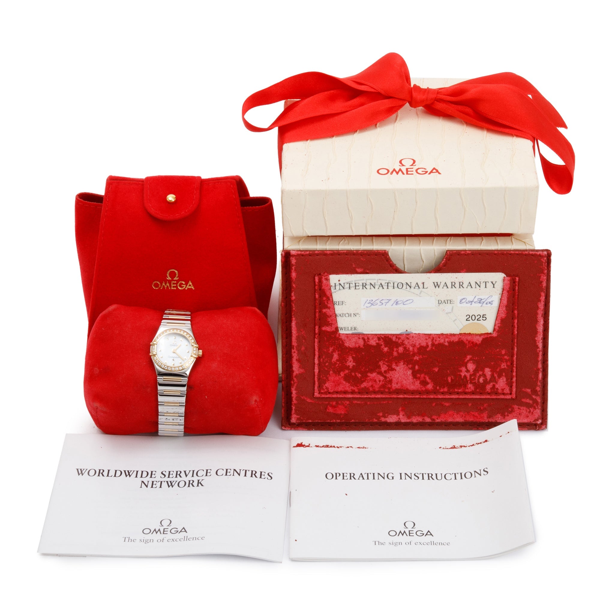 Omega Stainless Steel & 18k Yellow Gold Constellation My Choice 23 MM Diamond Bezel Watch w/ Box & Papers