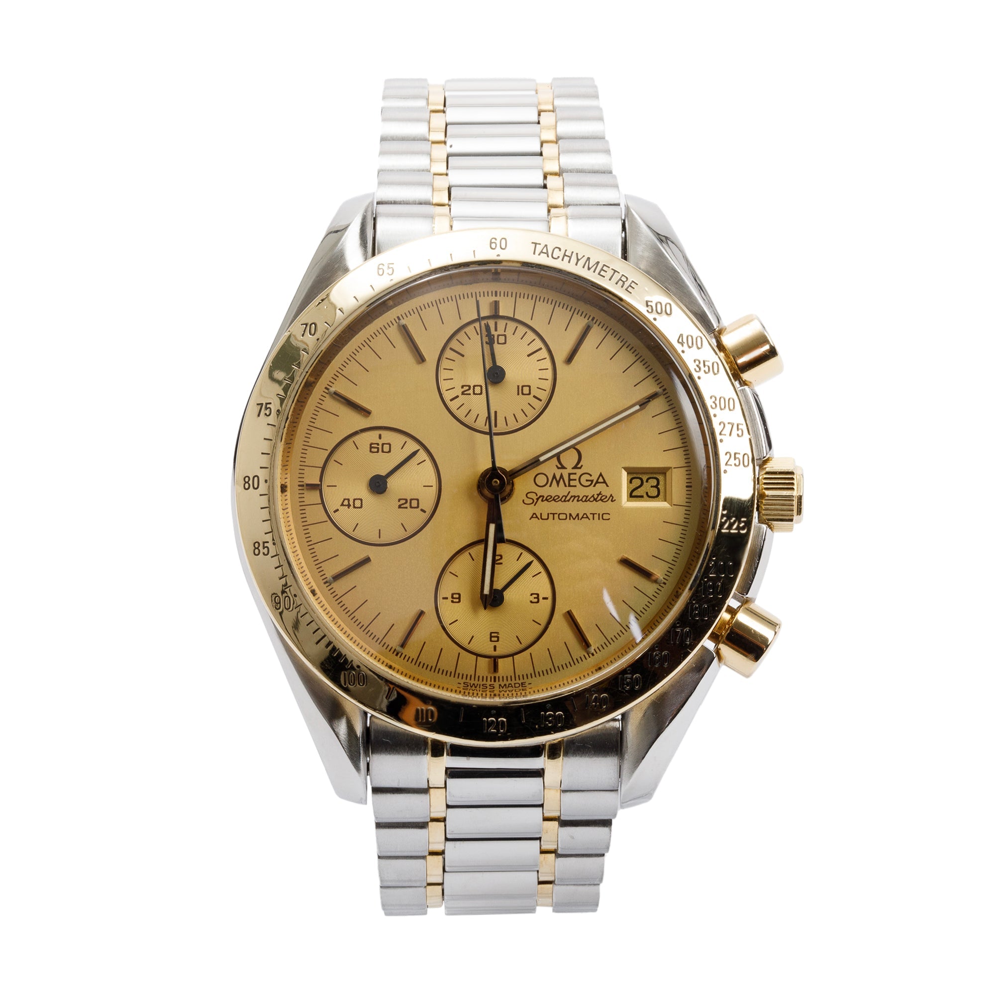 Omega Stainless Steel & 18k Yellow Gold Speedmaster Date 39 MM Automatic Chronograph Watch