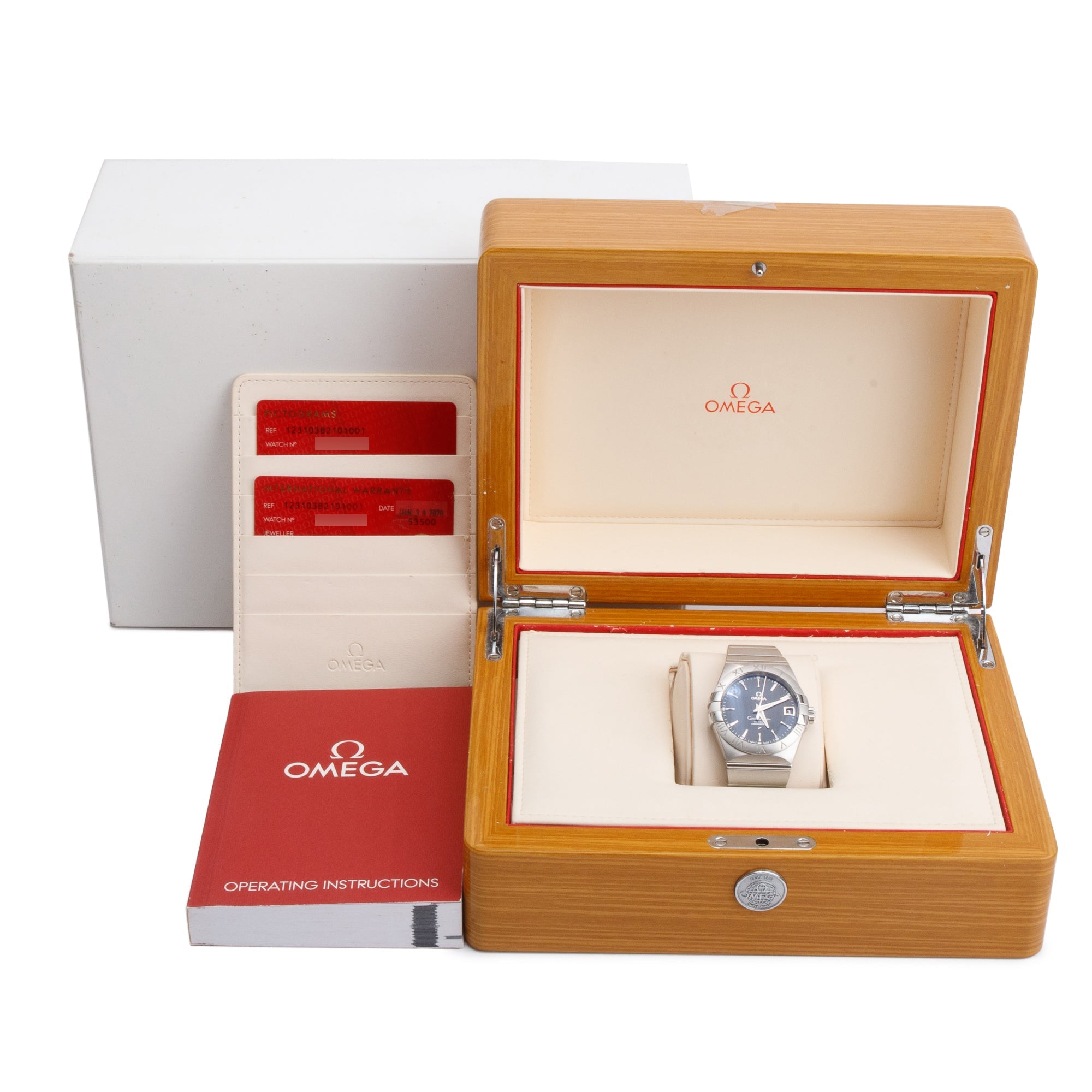 Omega Stainless Steel Constellation Black Dial 38 MM Co-Axial Chronometer Automatic Watch w/ Box & Papers