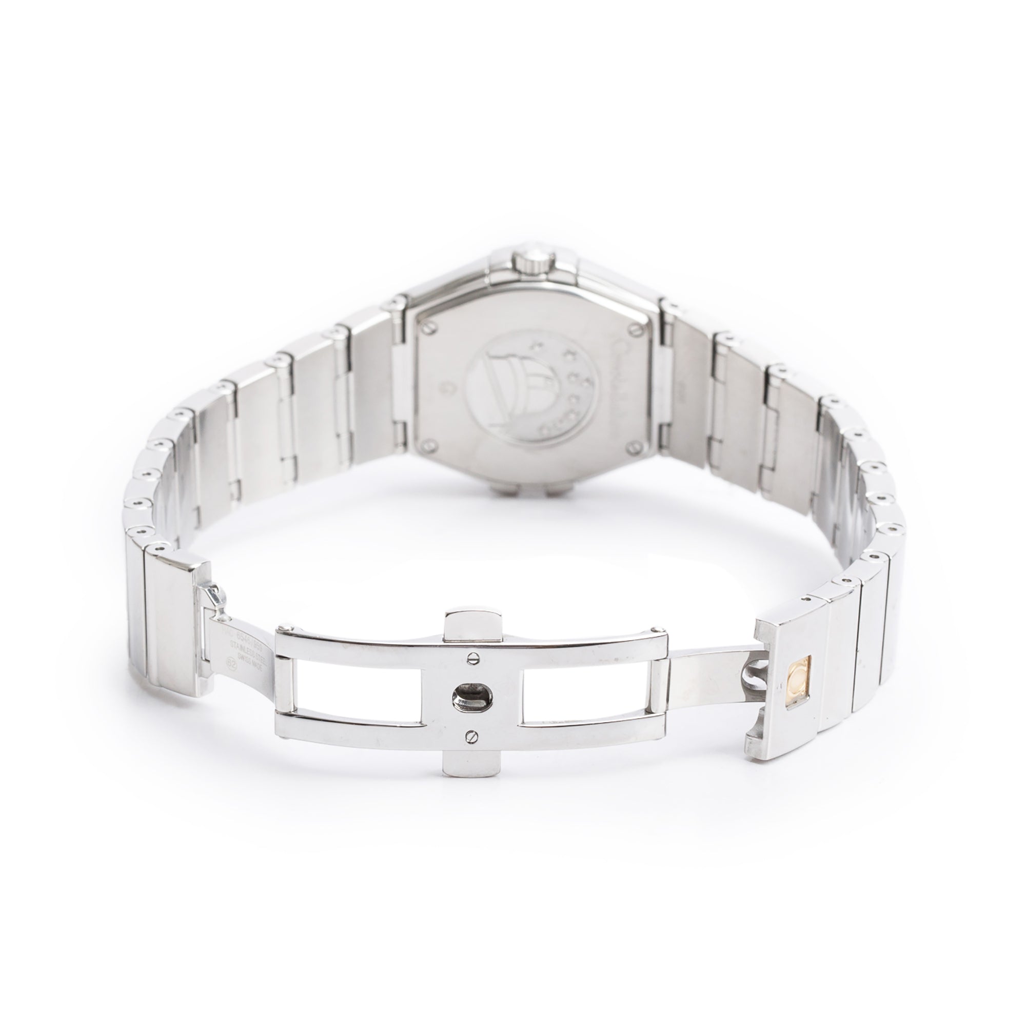 Omega Stainless Steel Diamond Bezel & Mother of Pearl Dial Constellation 27 MM Quartz Watch w/ Papers