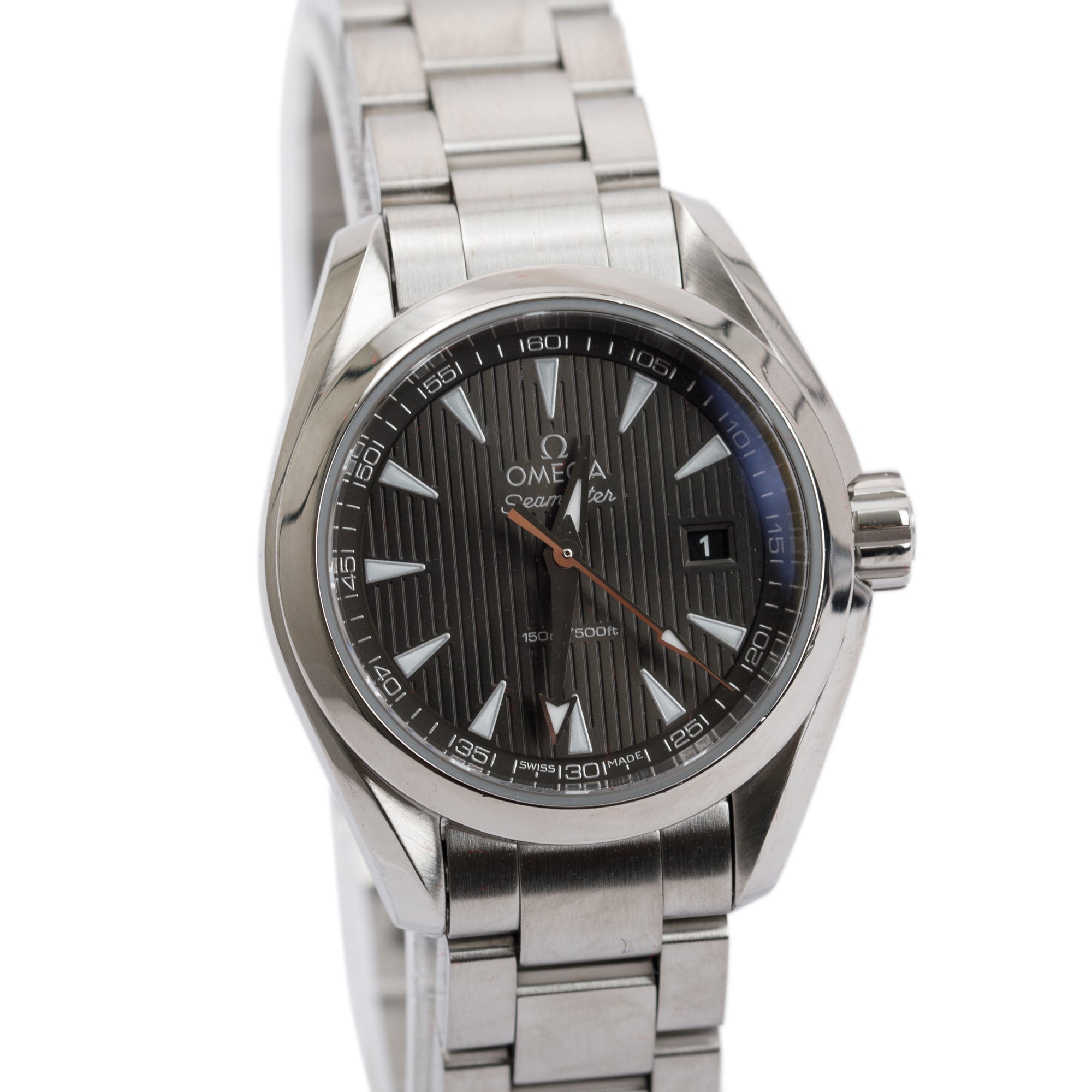 Omega Stainless Steel Seamaster Aqua Terra 150M 30MM Quartz Watch w/ Box & Papers