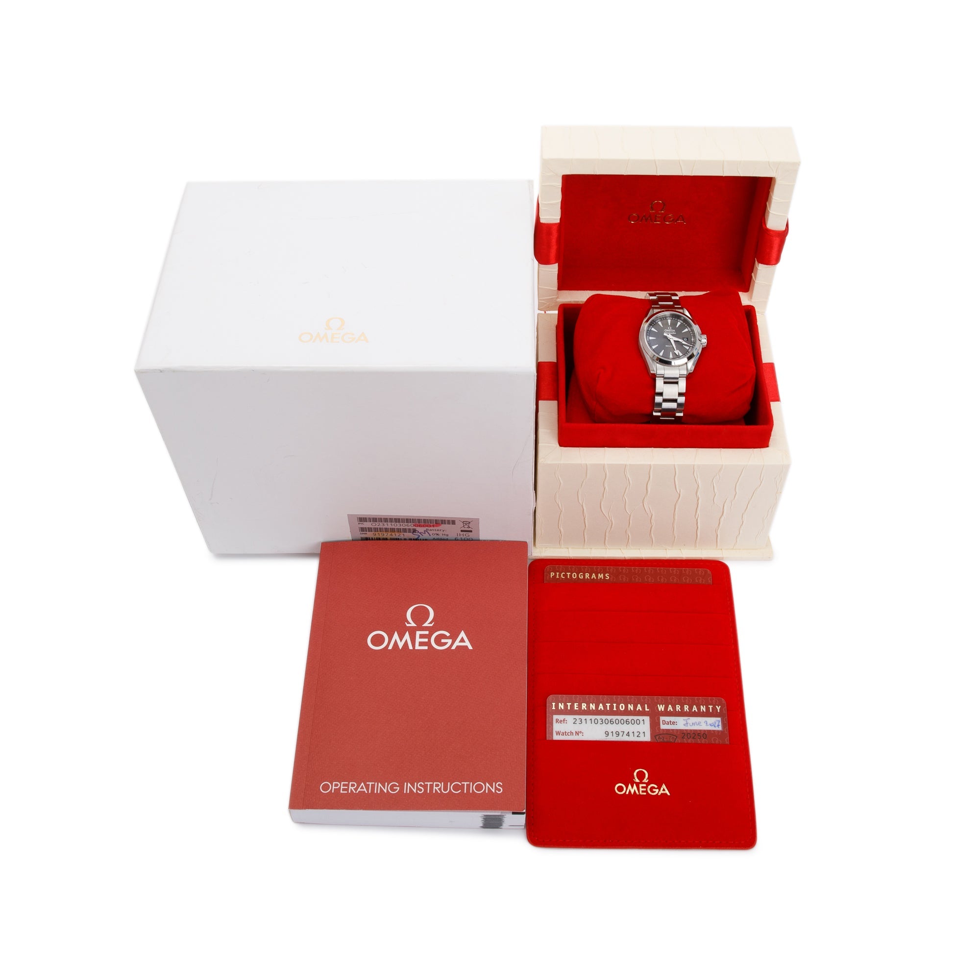 Omega Stainless Steel Seamaster Aqua Terra 150M 30MM Quartz Watch w/ Box & Papers