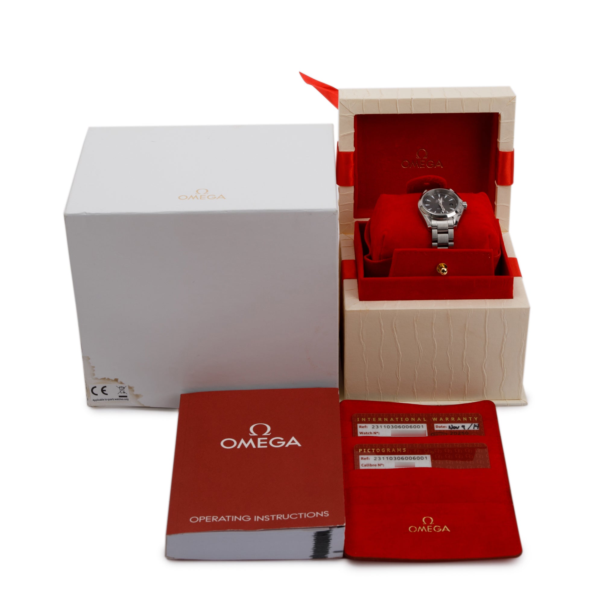 Omega Stainless Steel Seamaster Aqua Terra 150M 30MM Quartz Watch w/ Box & Papers