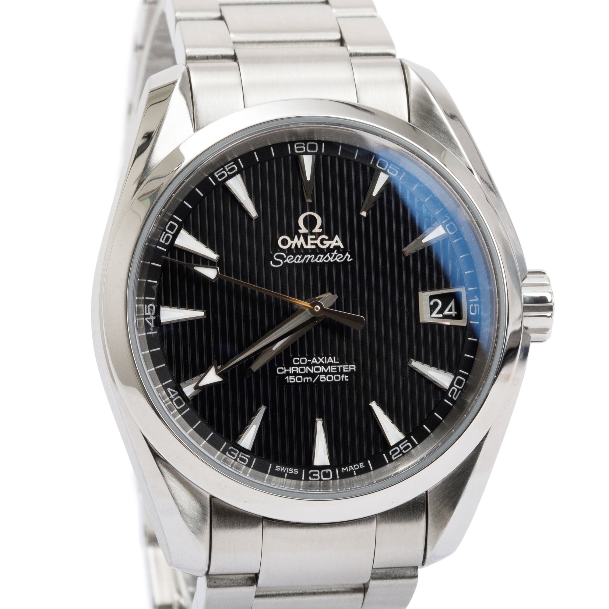 Omega Stainless Steel Seamaster Aqua Terra Co-Axial Chronometer 150M 38.5 MM Automatic Watch w/ Box & Papers