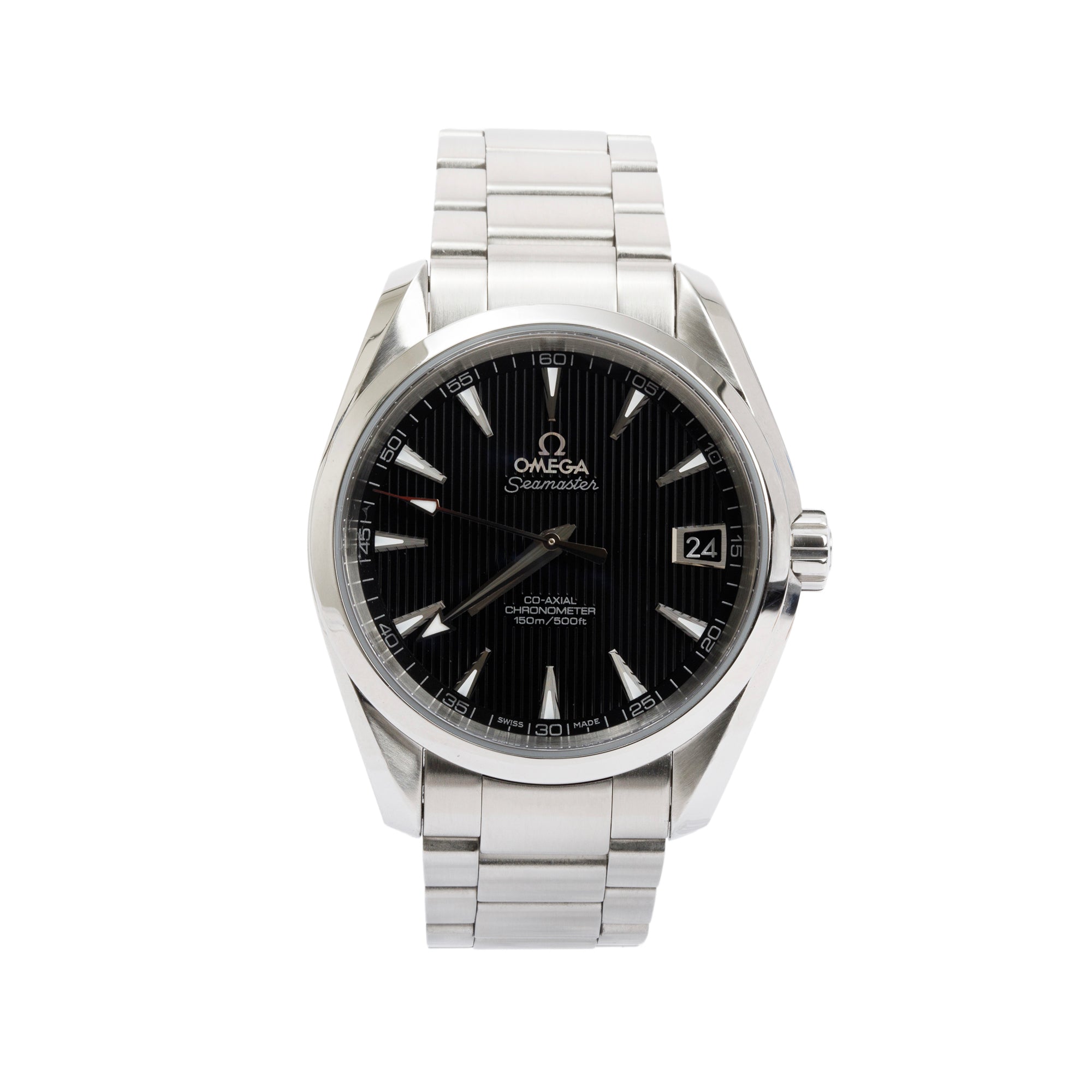 Omega Stainless Steel Seamaster Aqua Terra Co-Axial Chronometer 150M 38.5 MM Automatic Watch w/ Box & Papers