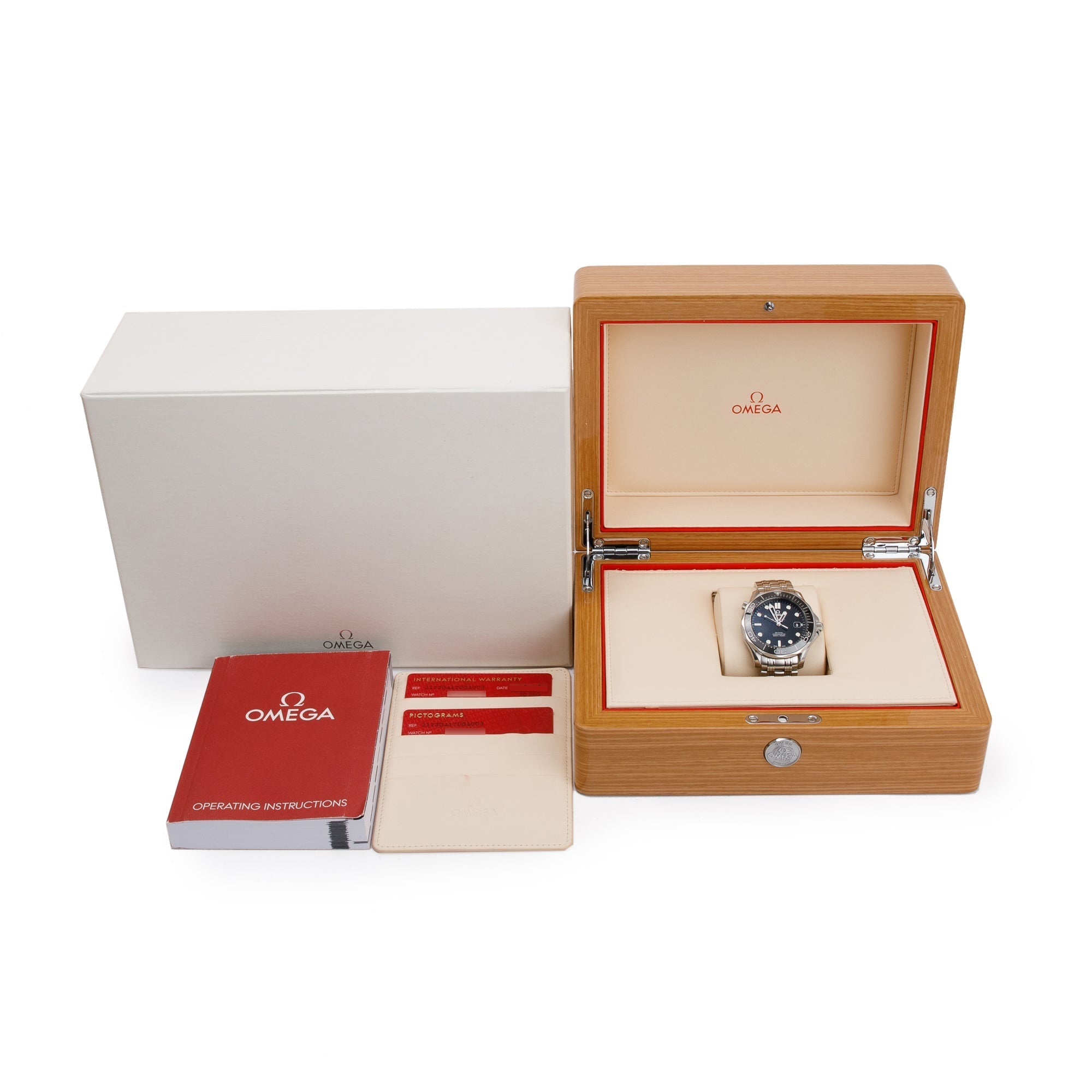 Omega Stainless Steel Seamaster Diver 300M 41 MM Automatic Watch Blue Dial w/ Box & Paper