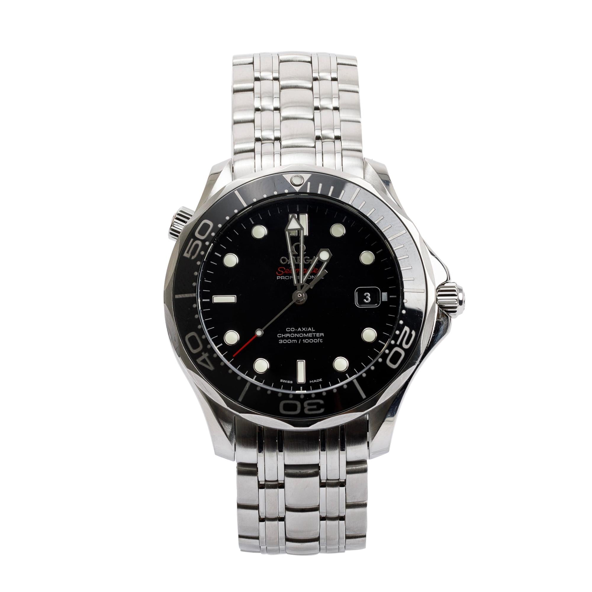 Omega Stainless Steel Seamaster Diver 300M Co-Axial Chronometer 41 MM Watch w/ Box & Papers