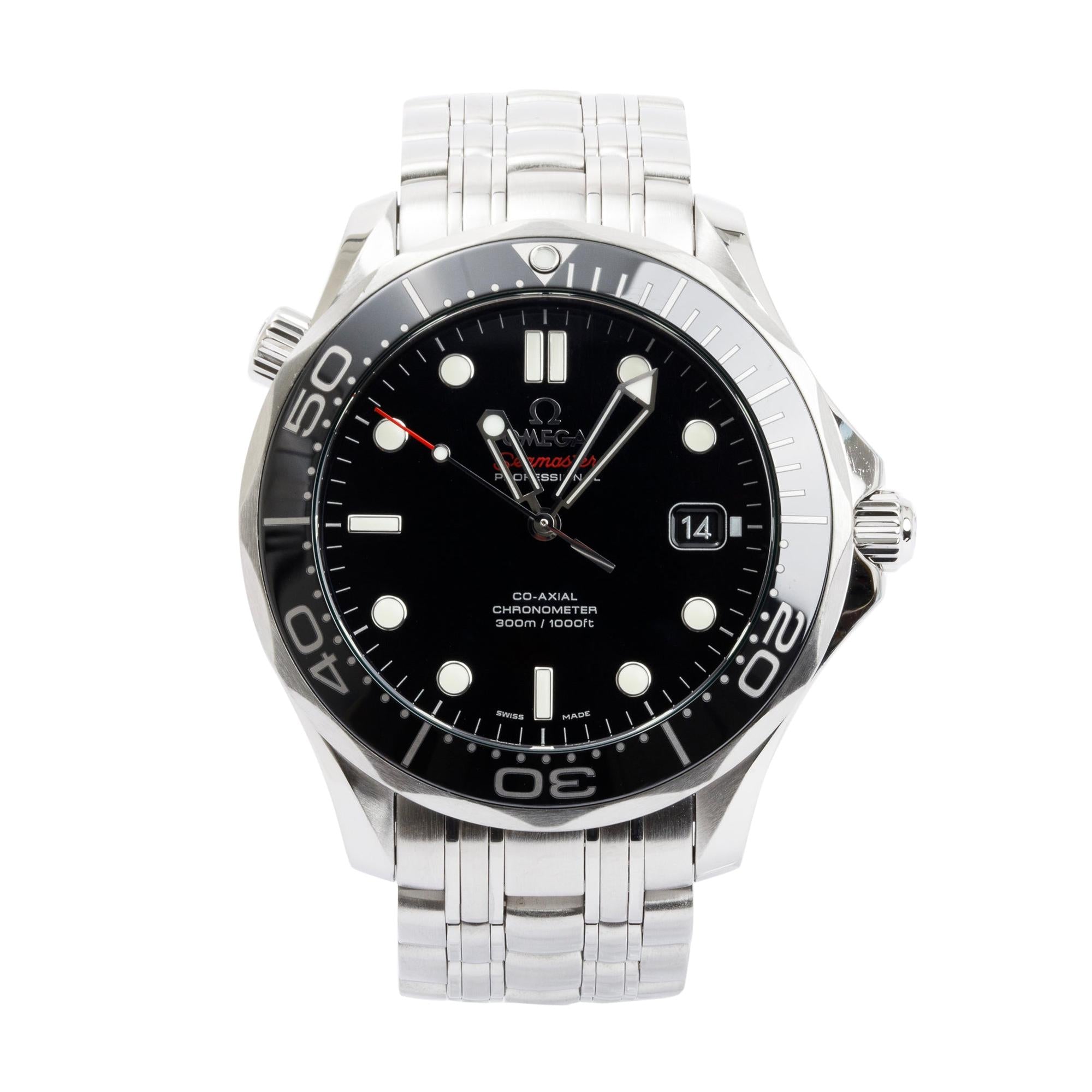 Omega Stainless Steel Seamaster Diver 300M Co-Axial Chronometer 41 MM Watch w/ Box & Papers