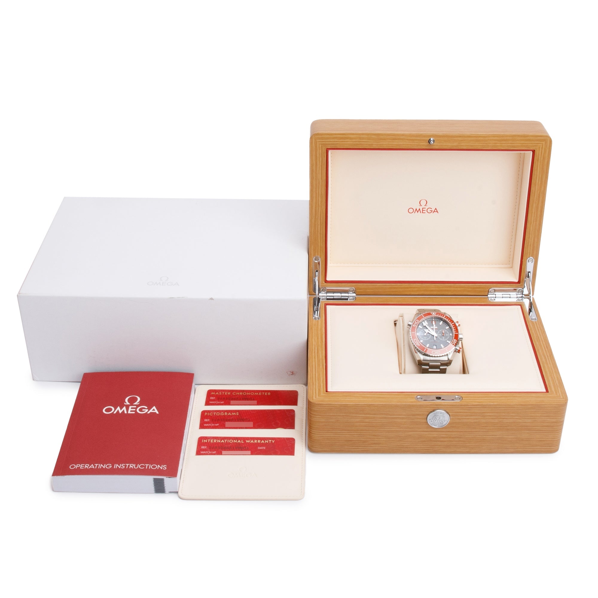 Omega Stainless Steel Seamaster Planet Ocean 600M 45.5 MM Chronograph Watch w/ Box & Papers