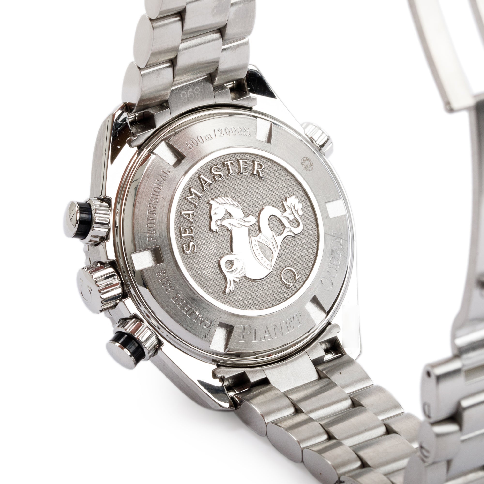 Omega Stainless Steel Seamaster Planet Ocean 600M Chronograph 37.5 MM Automatic Watch w/ Box & Papers