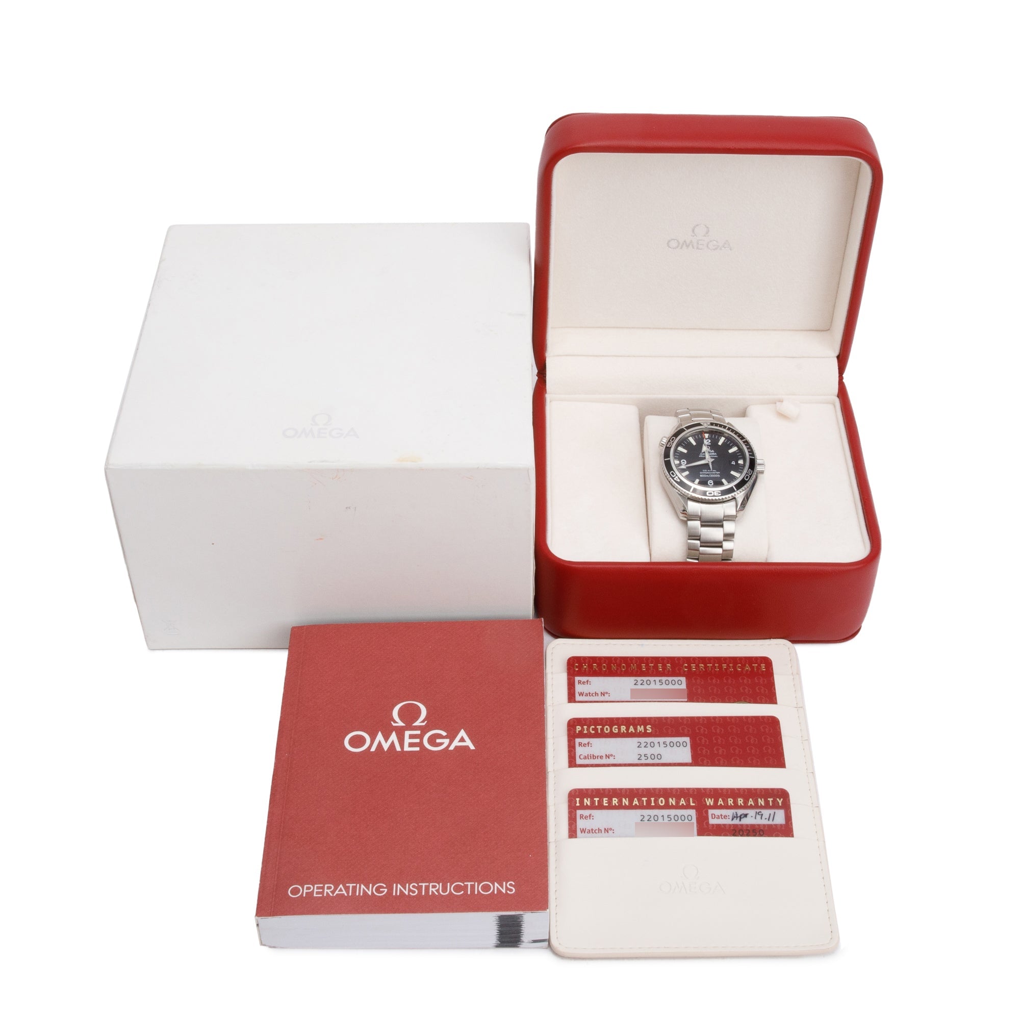 Omega Stainless Steel Seamaster Planet Ocean 600M Co-Axial Chronometer 42 MM Automatic Watch w/ Box & Papers