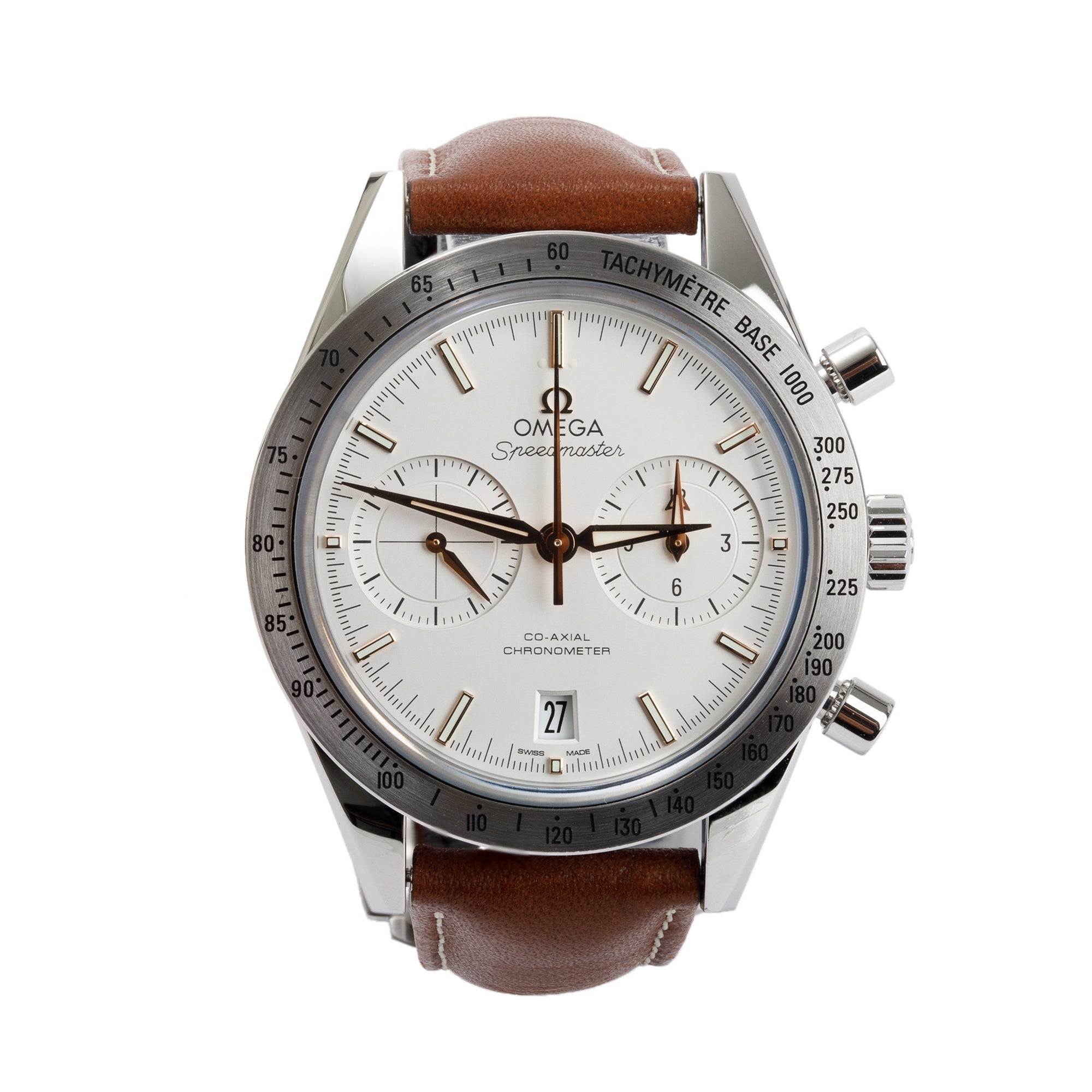 Omega Stainless Steel Speedmaster '57 41.5 MM Co-Axial Chronograph Automatic Watch w/ Box