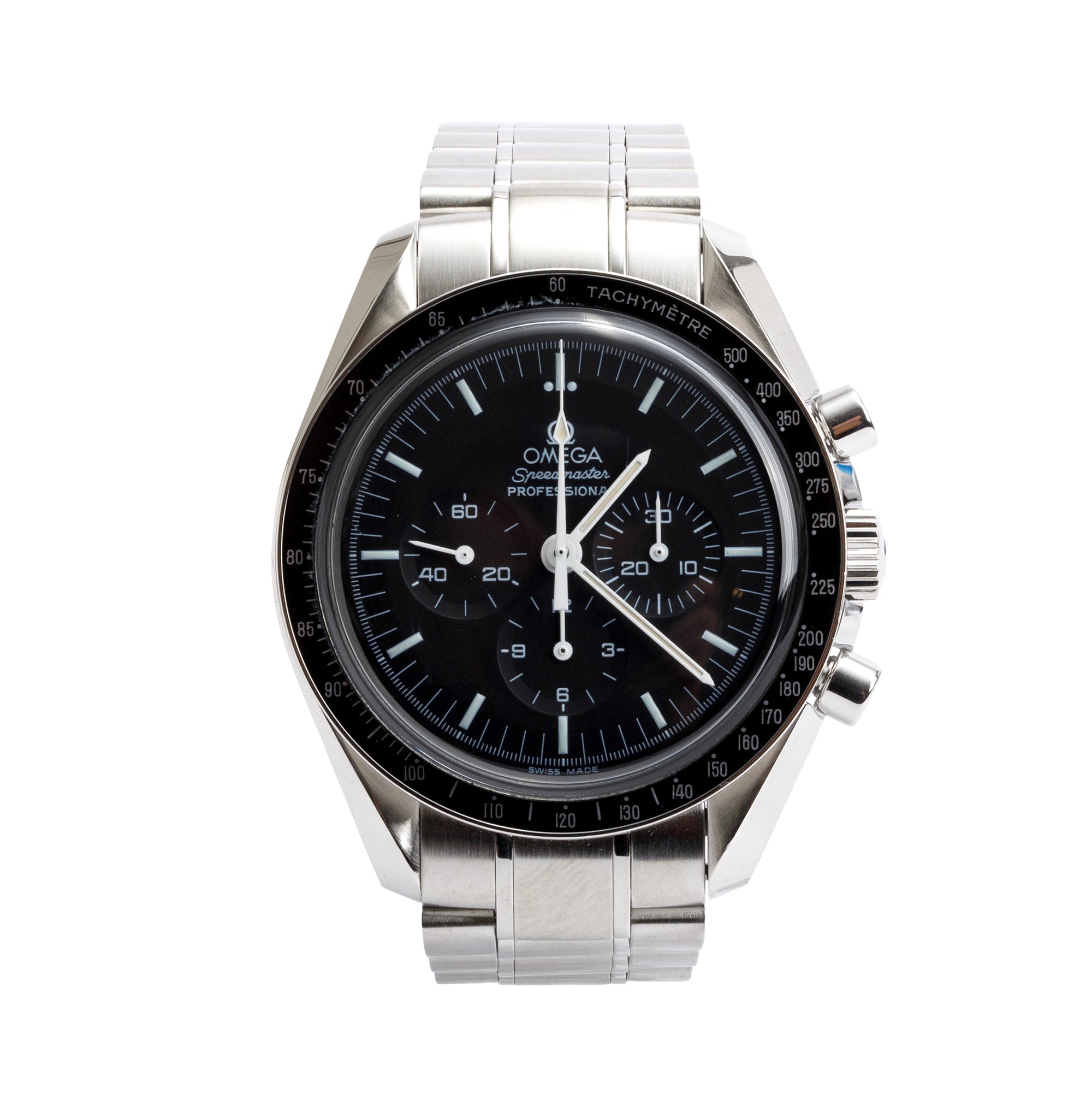 Omega Stainless Steel Speedmaster Moonwatch Professional 42 MM Watch w/ Box & Papers