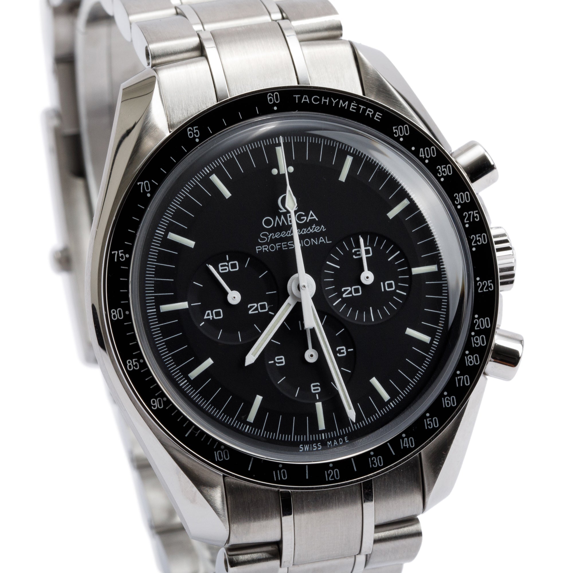 Omega Stainless Steel Speedmaster Professional 42 MM Chronograph MoonWatch w/ Box & Papers