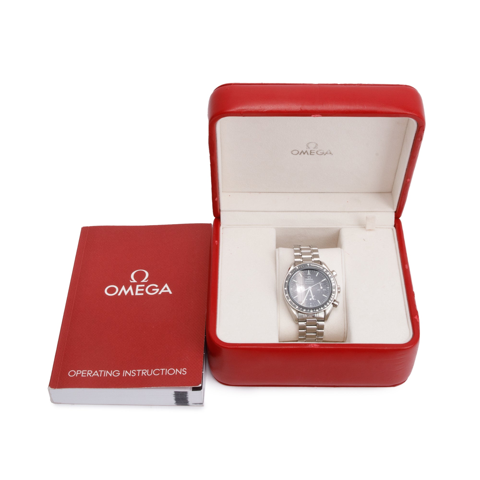 Omega Stainless Steel Speedmaster Reduced 39 MM Automatic Chronograph Watch w/ Box & Papers