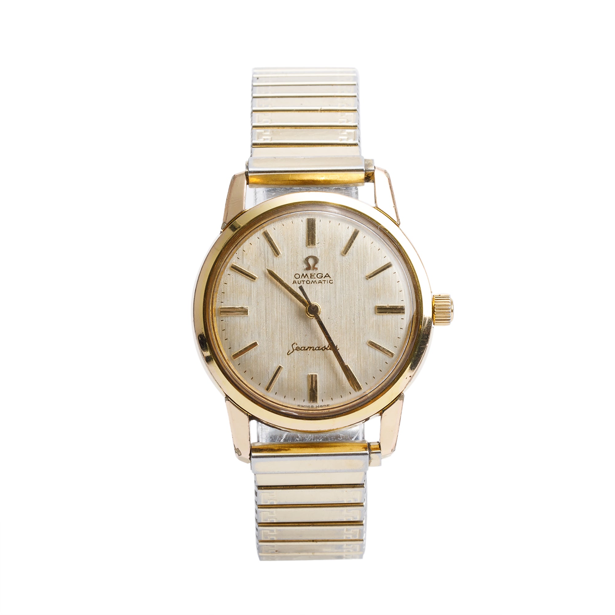 Omega Vintage Gold-Plated Stainless Steel Seamaster 34 MM Automatic Watch