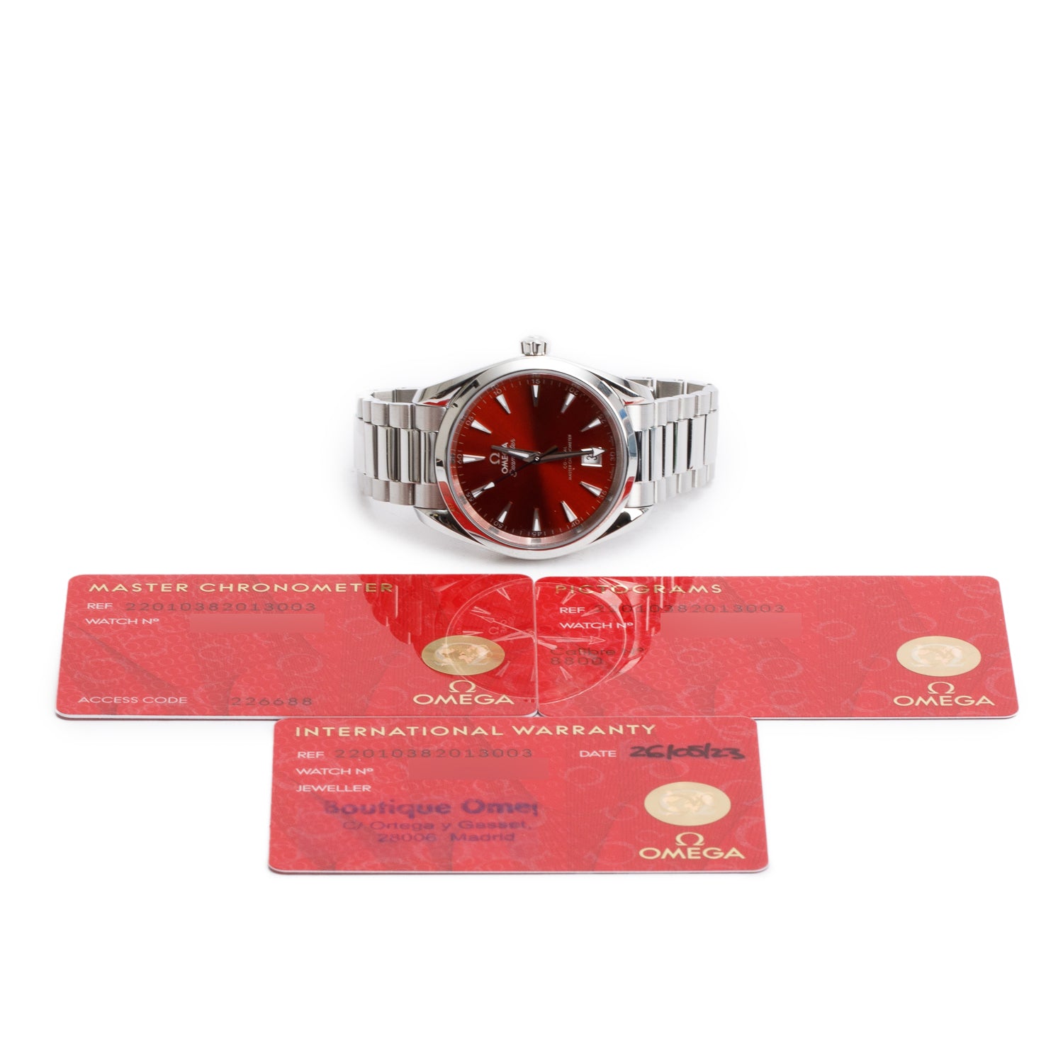 Omega 2023 Stainless Steel Seamaster Aqua Terra Shades Co-Axial Master Chronometer 38 MM Automatic Watch Terracotta Dial w/ Papers