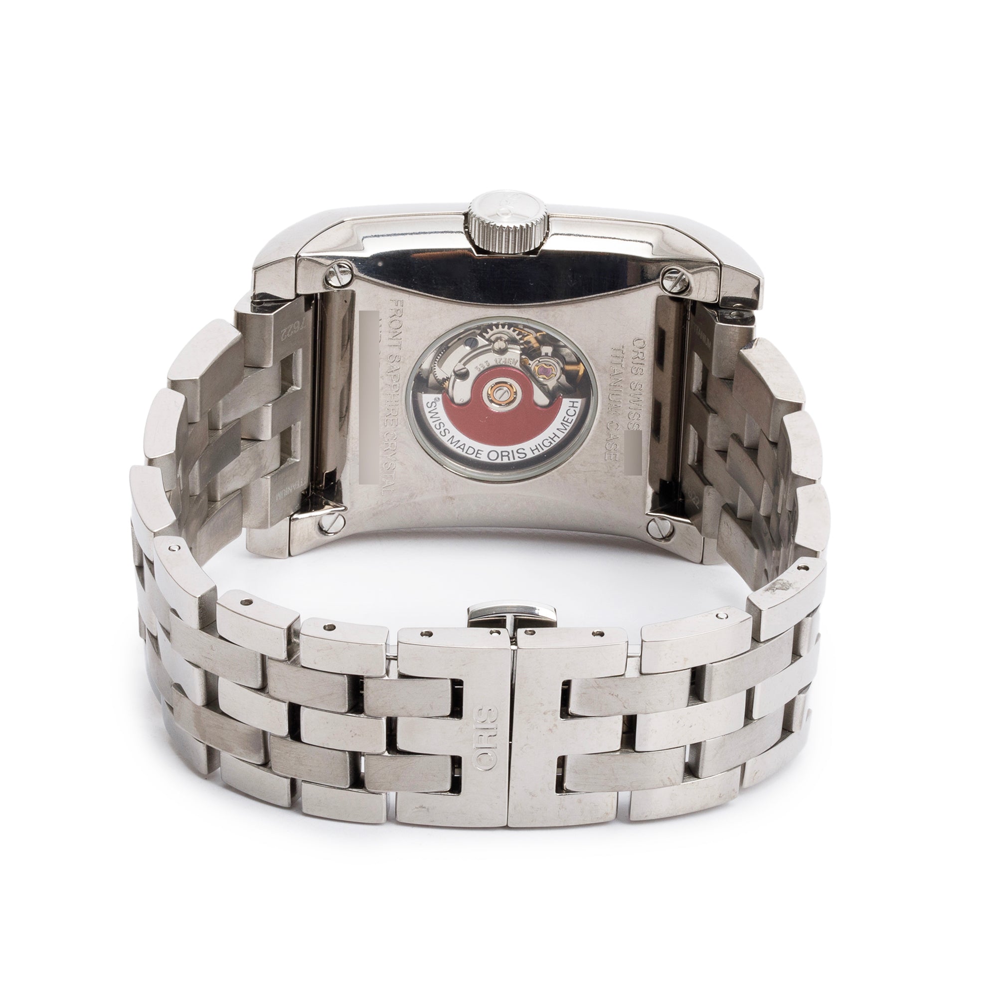 Oris Titanium Rectangular Titan Day Date Automatic Watch w/ Box