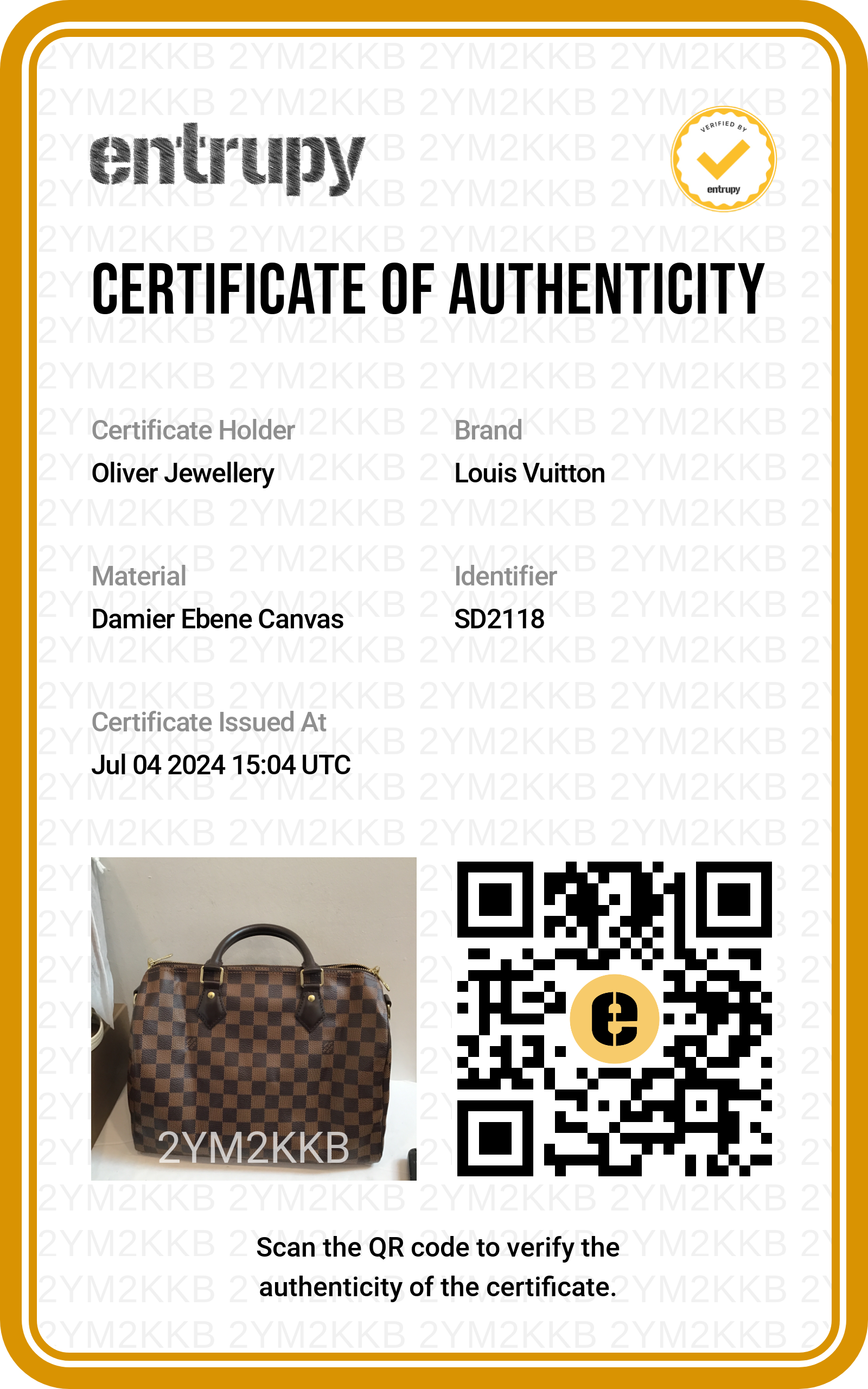 Louis Vuitton Damier Ebene Speedy Bandouliere 30 w/ Strap