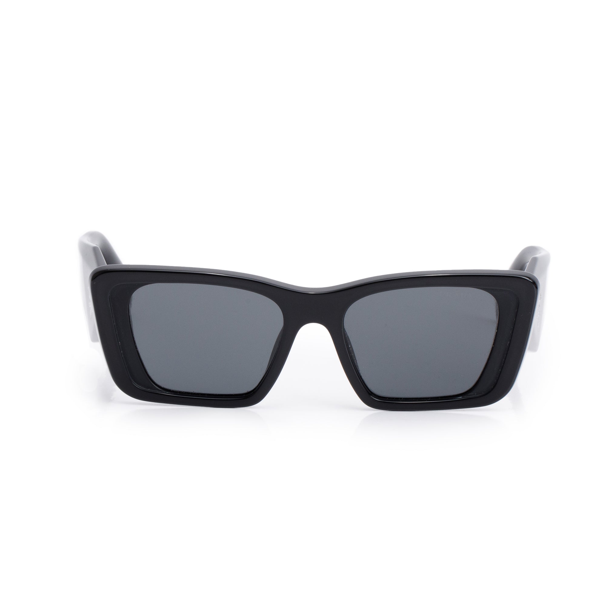 PRADA SPR 08Y Black Acetate Cat-Eye Symbole Sunglasses w/ Box & Case
