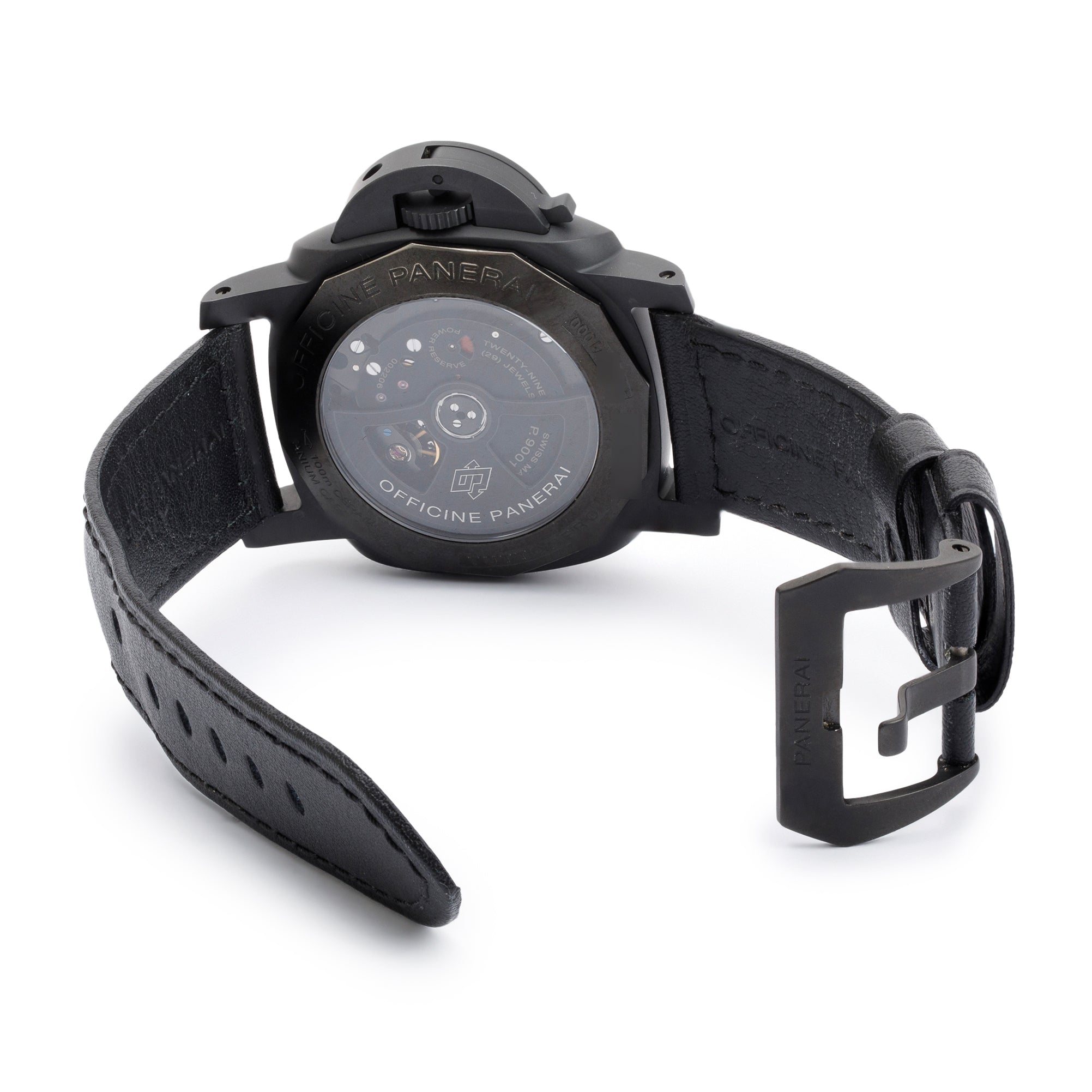 Panerai Black Ceramic Luminor 1950 3 Days PAM00438 44mm GMT Automatic Watch w/ Box & Papers