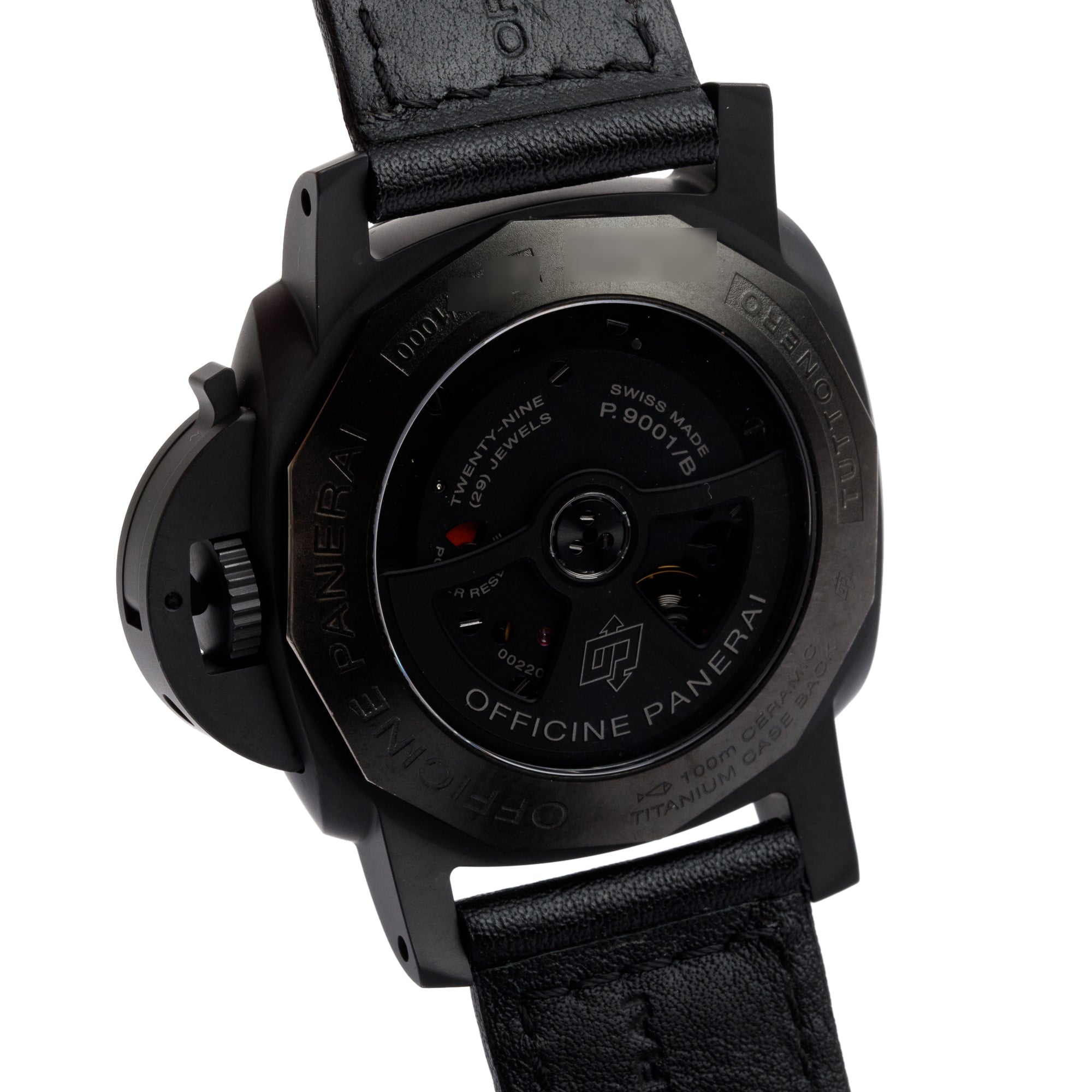 Panerai Black Ceramic Luminor 1950 3 Days PAM00438 44mm GMT Automatic Watch w/ Box & Papers