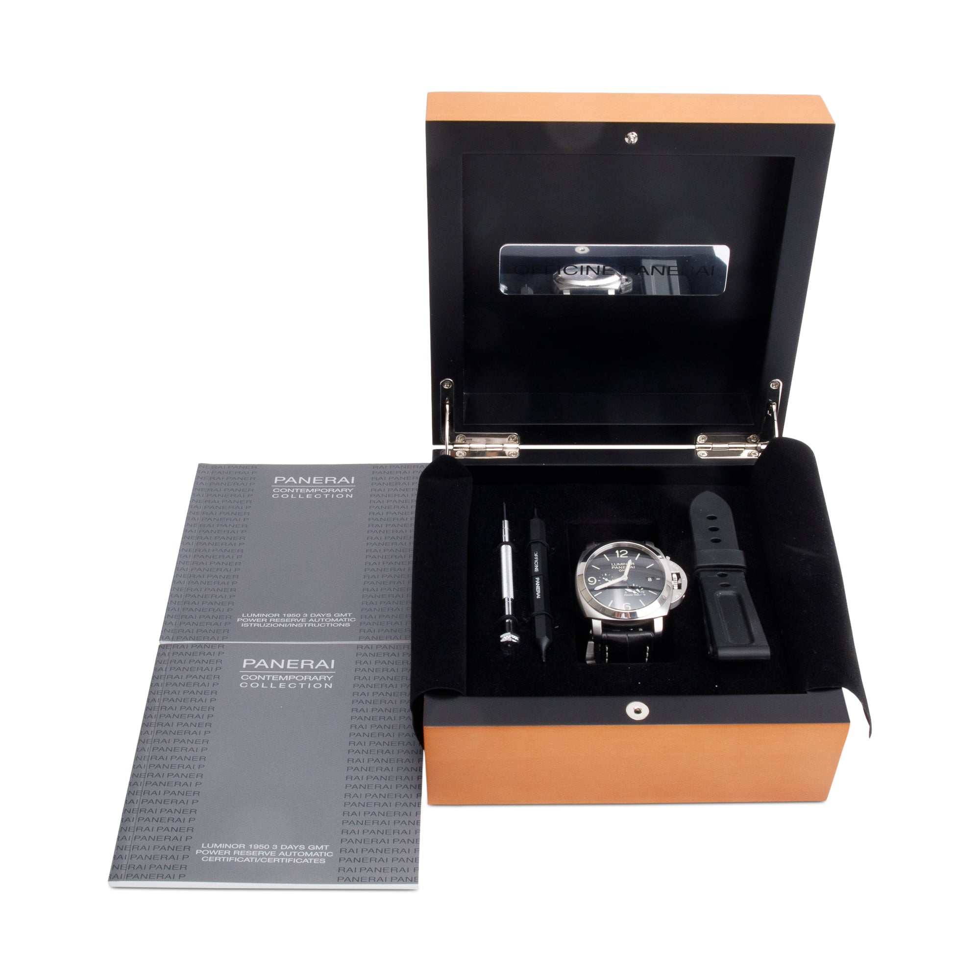 Panerai Stainless Steel Luminor 1950 3 Days GMT Power Reserve 44 MM Automatic Watch PAM00321 w/ Box & Papers