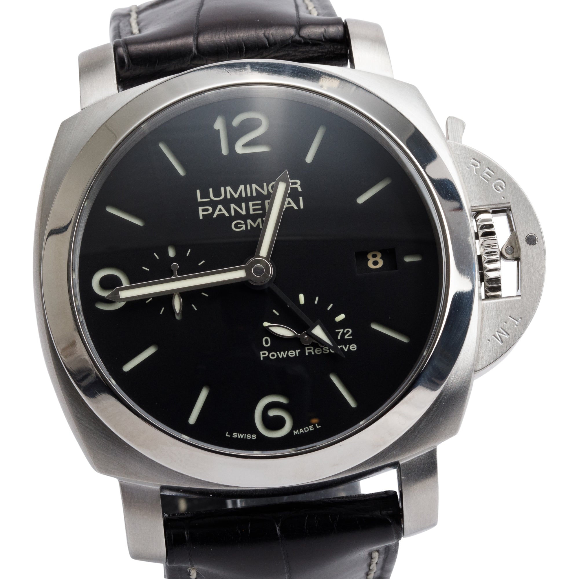 Panerai Stainless Steel Luminor 1950 3 Days GMT Power Reserve 44 MM Automatic Watch PAM00321 w/ Box & Papers