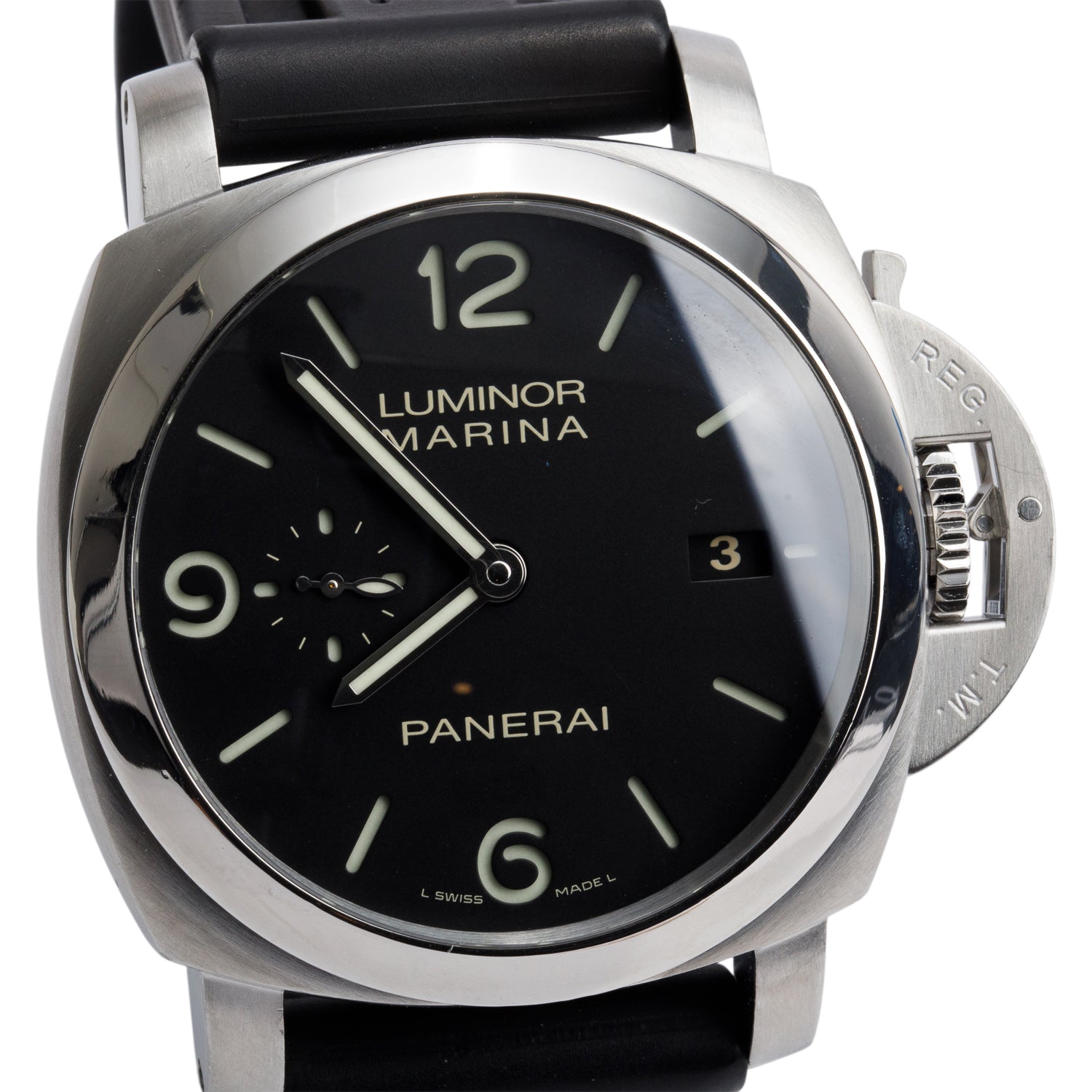Panerai Stainless Steel Luminor Marina 1950 3 Days 44 MM Automatic Watch PAM00312 w/ Box, Papers & 3 Extra Straps