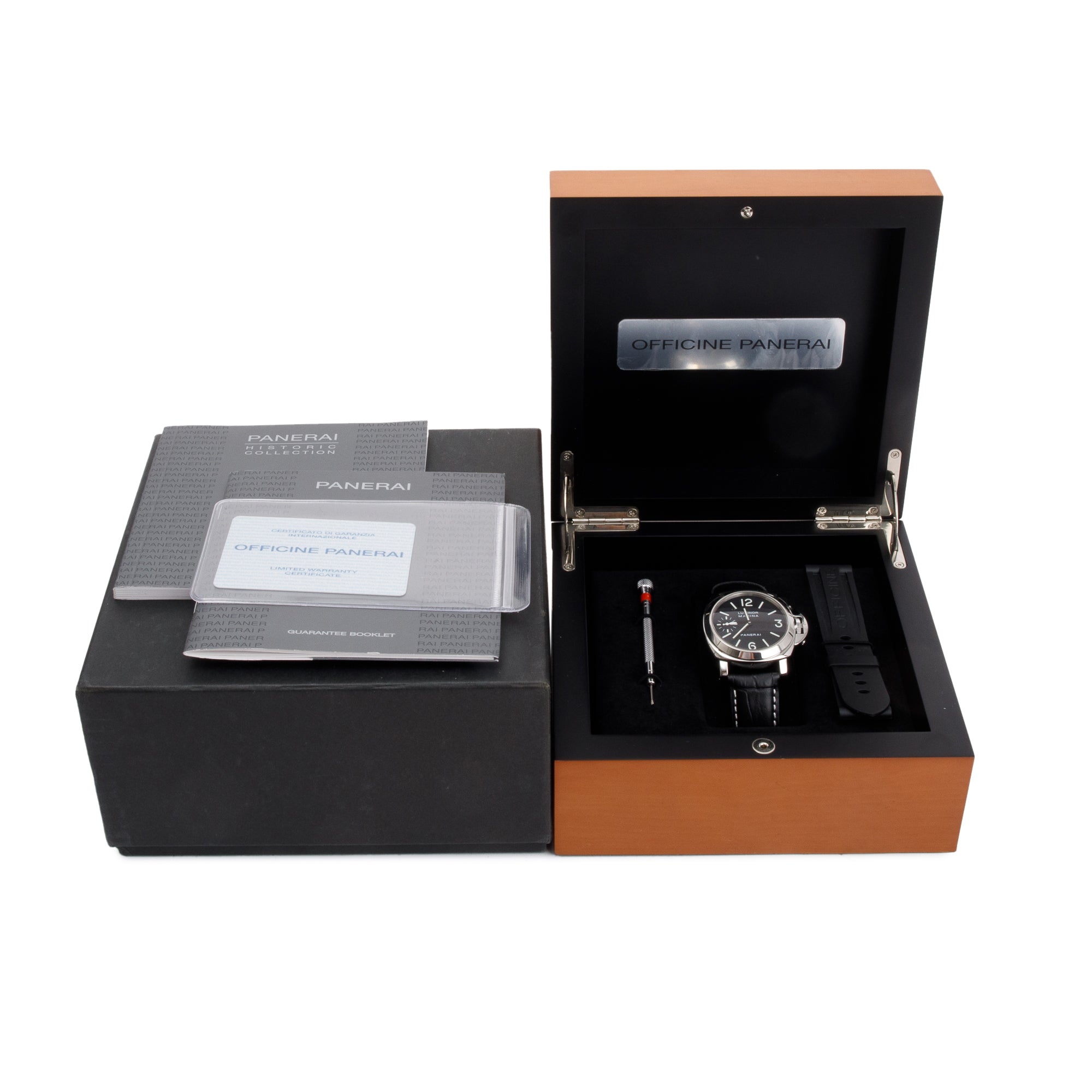 Panerai Stainless Steel Luminor Marina PAM00001 44mm Watch w/ Box & Papers