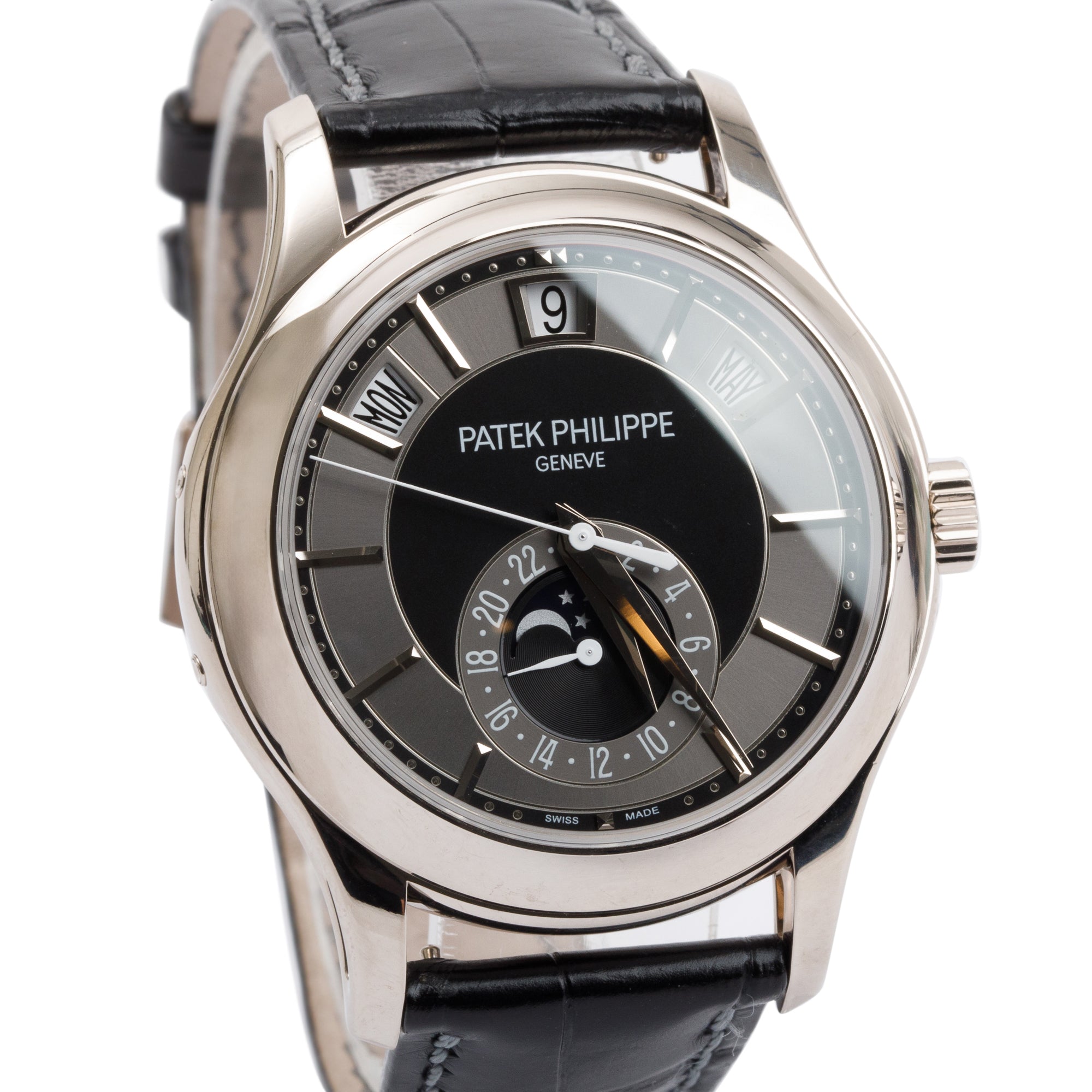 Patek Philippe 18k White Gold Annual Calendar 40 MM Watch w/ Box & Papers