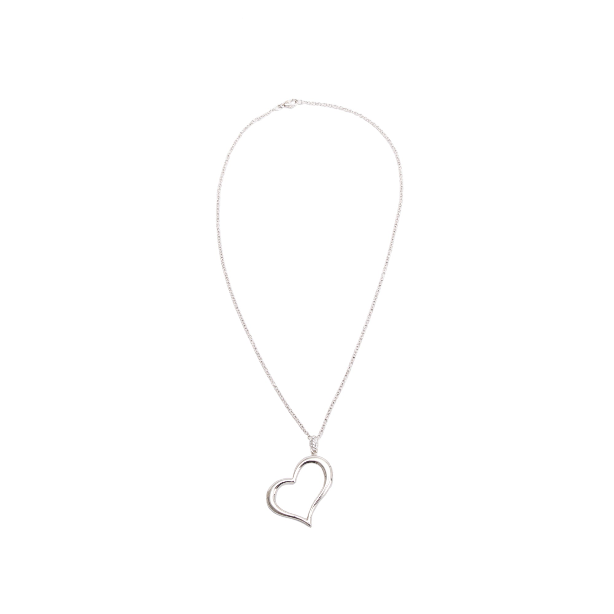 Piaget 18k White Gold Diamond Heart Pendant Necklace