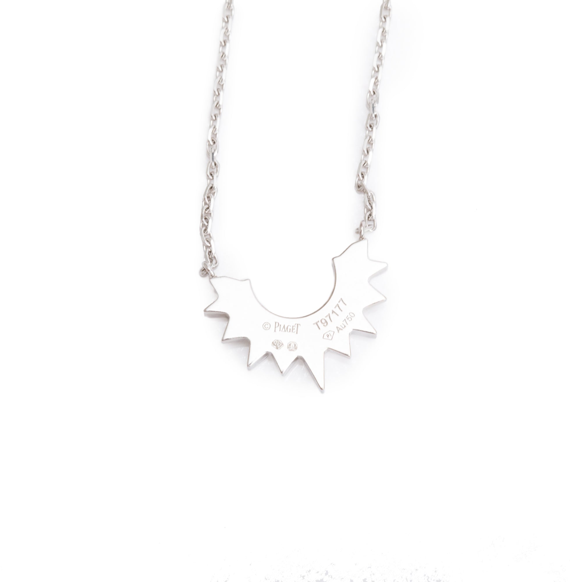 Piaget 18k White Gold Diamond Sunlight Pendant Necklace w/ Box & Certificate