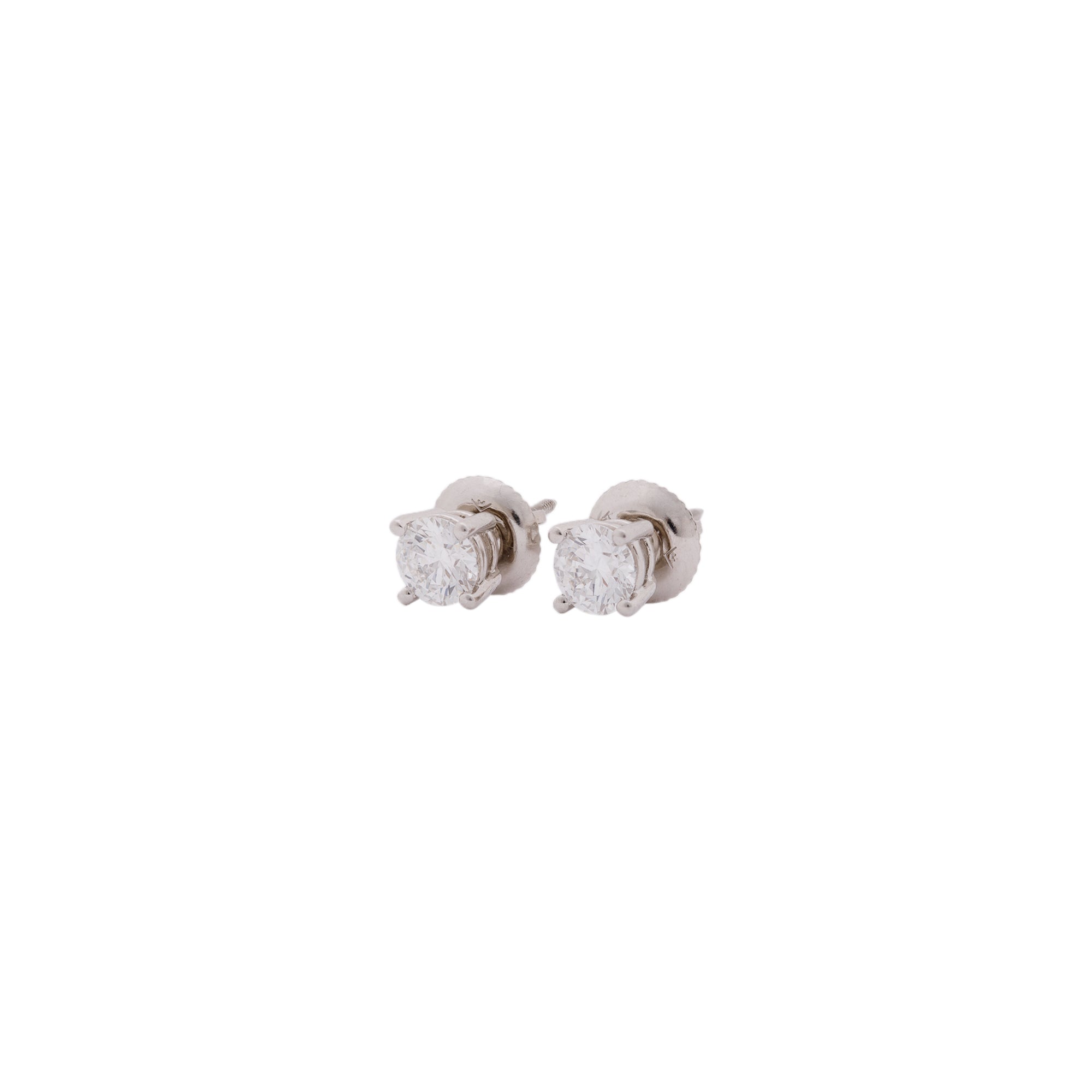 Platinum 0.80 tcw. Diamond Stud Earrings w/ GIA Diamond Certificates