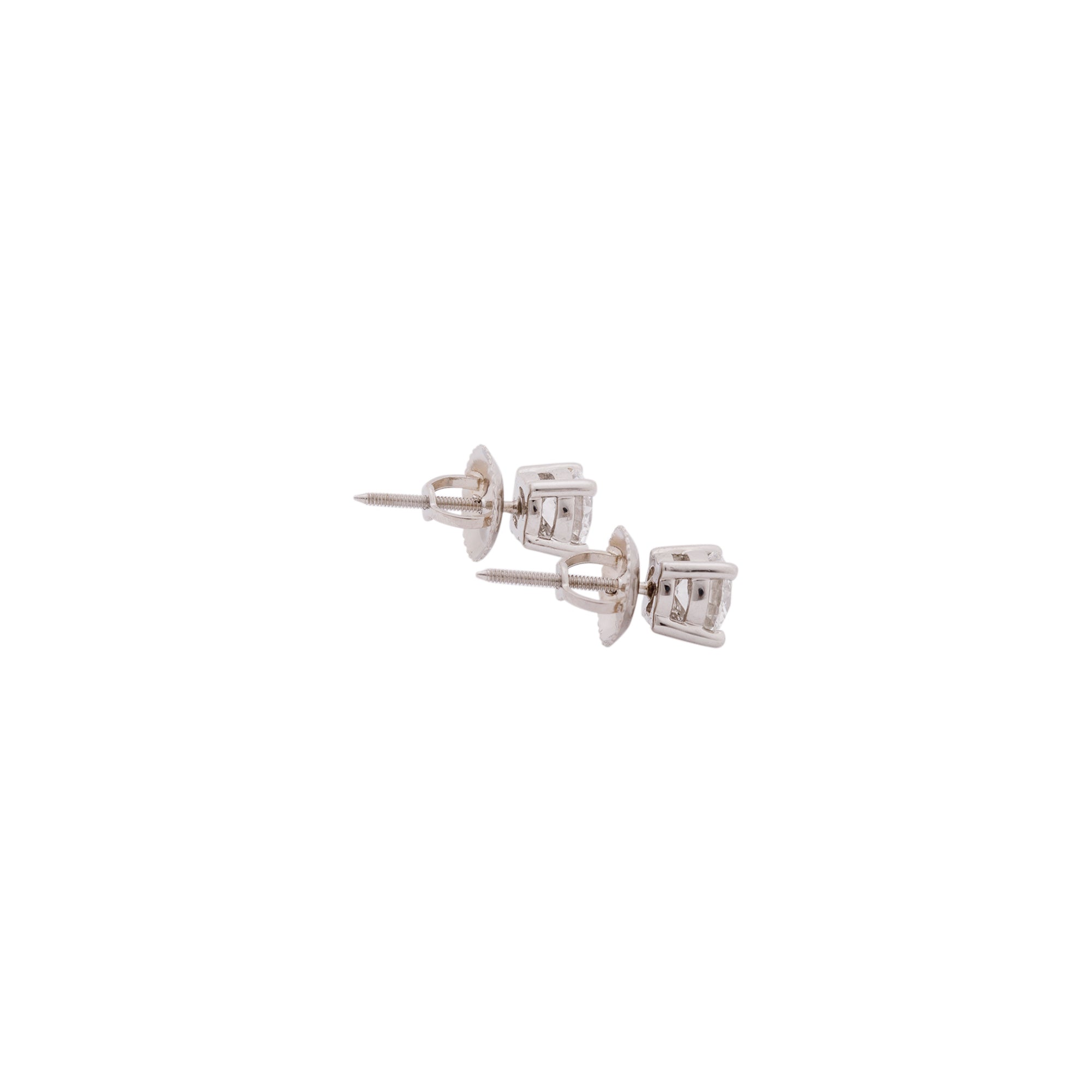 Platinum 0.80 tcw. Diamond Stud Earrings w/ GIA Diamond Certificates