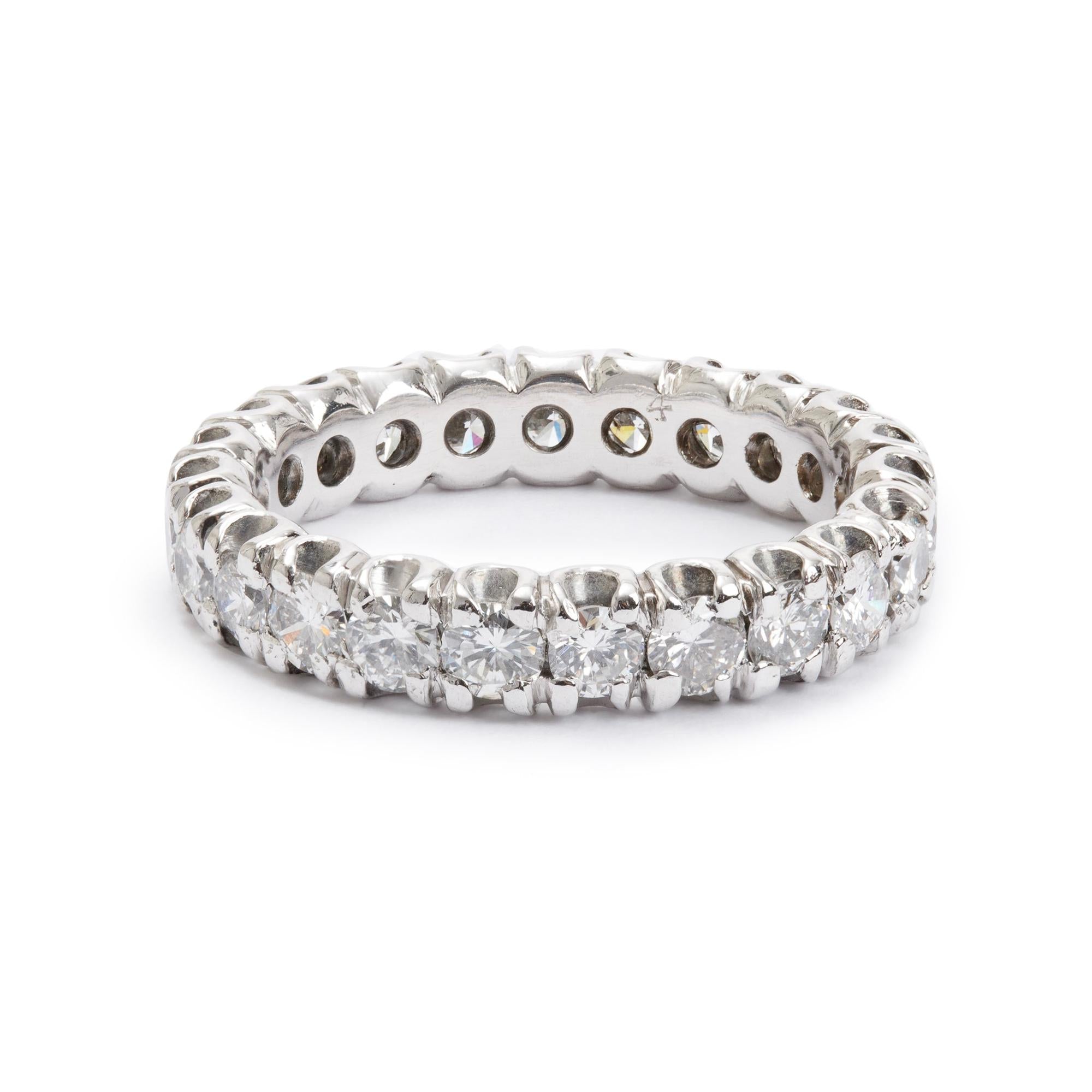 Platinum 1.28 tcw. Diamond Eternity Band Ring, Size 6.75