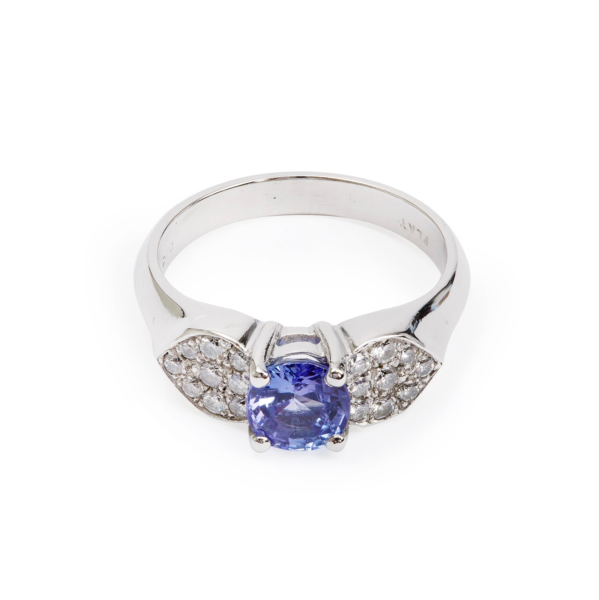 Platinum Tanzanite & Diamond Cocktail Ring, Size 6.5