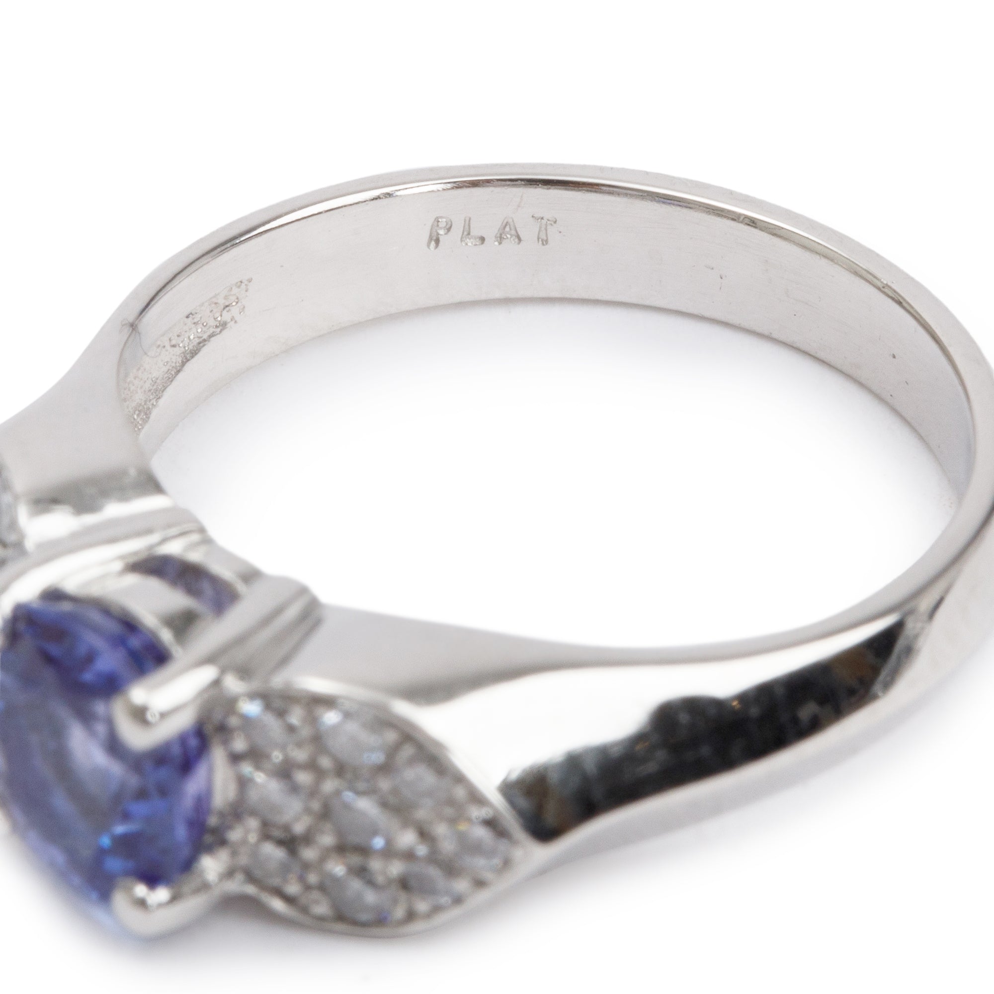 Platinum Tanzanite & Diamond Cocktail Ring, Size 6.5