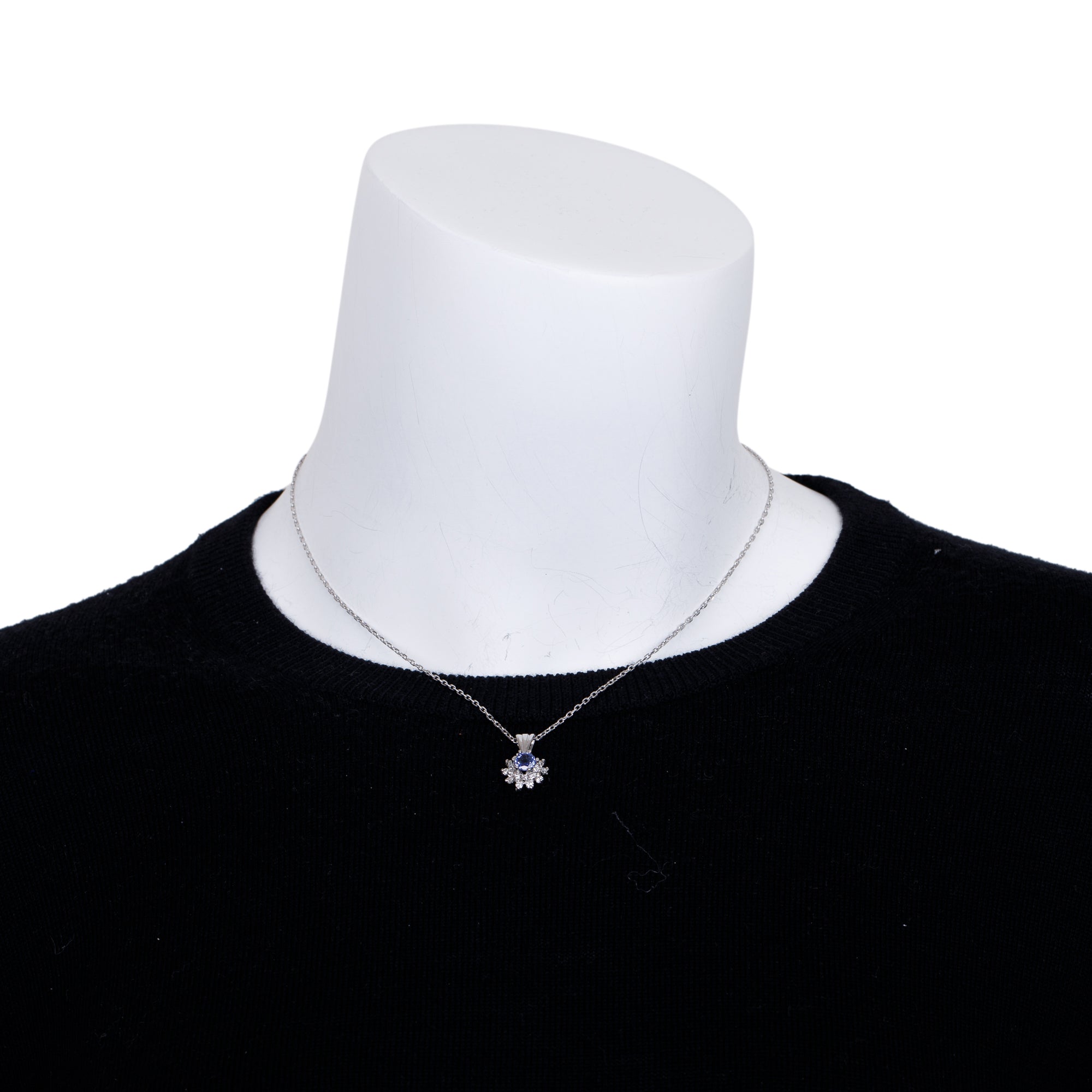 Platinum Tanzanite & Diamond Pendant Necklace
