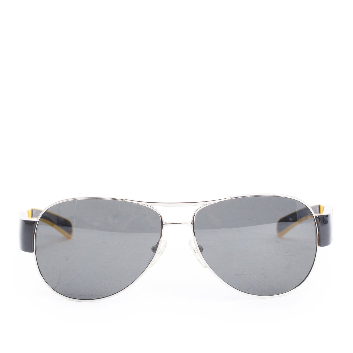 Prada Black & Yellow SPS 51H Linea Rossa Aviator Sunglasses w/ Case