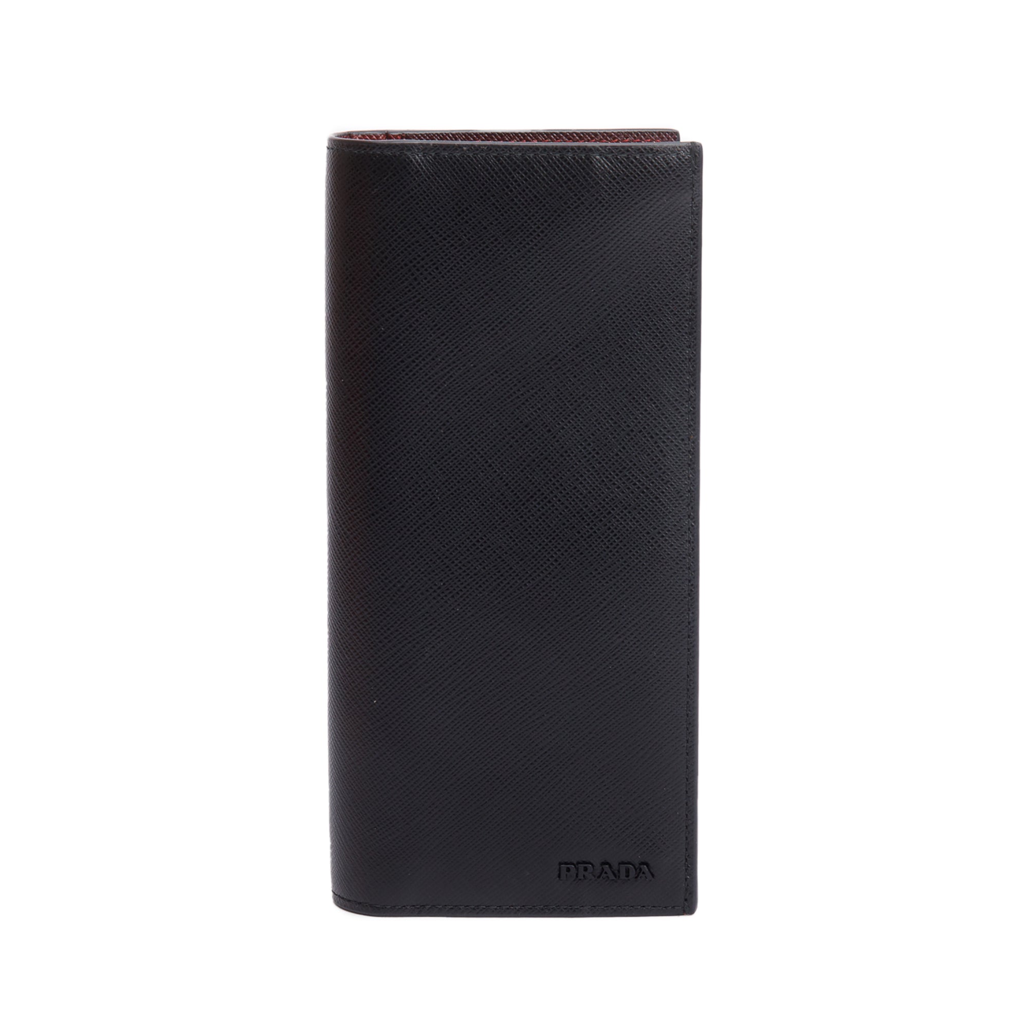 Prada 2020 Black Saffiano Cuir Bifold Long Wallet w/ Box & Authenticity Card