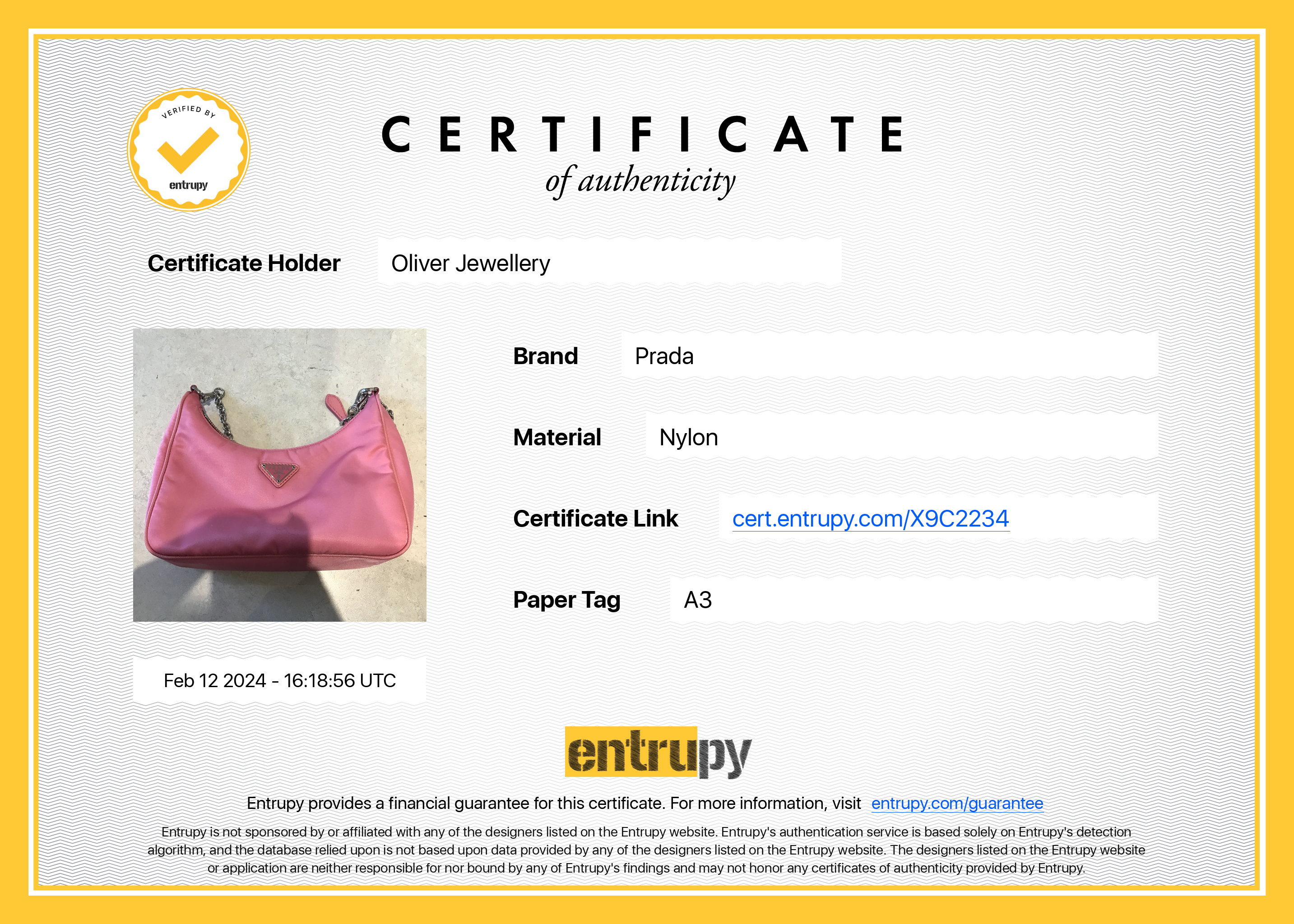 Prada 2020 Pink Re-Edition 2005 Re-Nylon Shoulder Bag w/ Authenticity Card