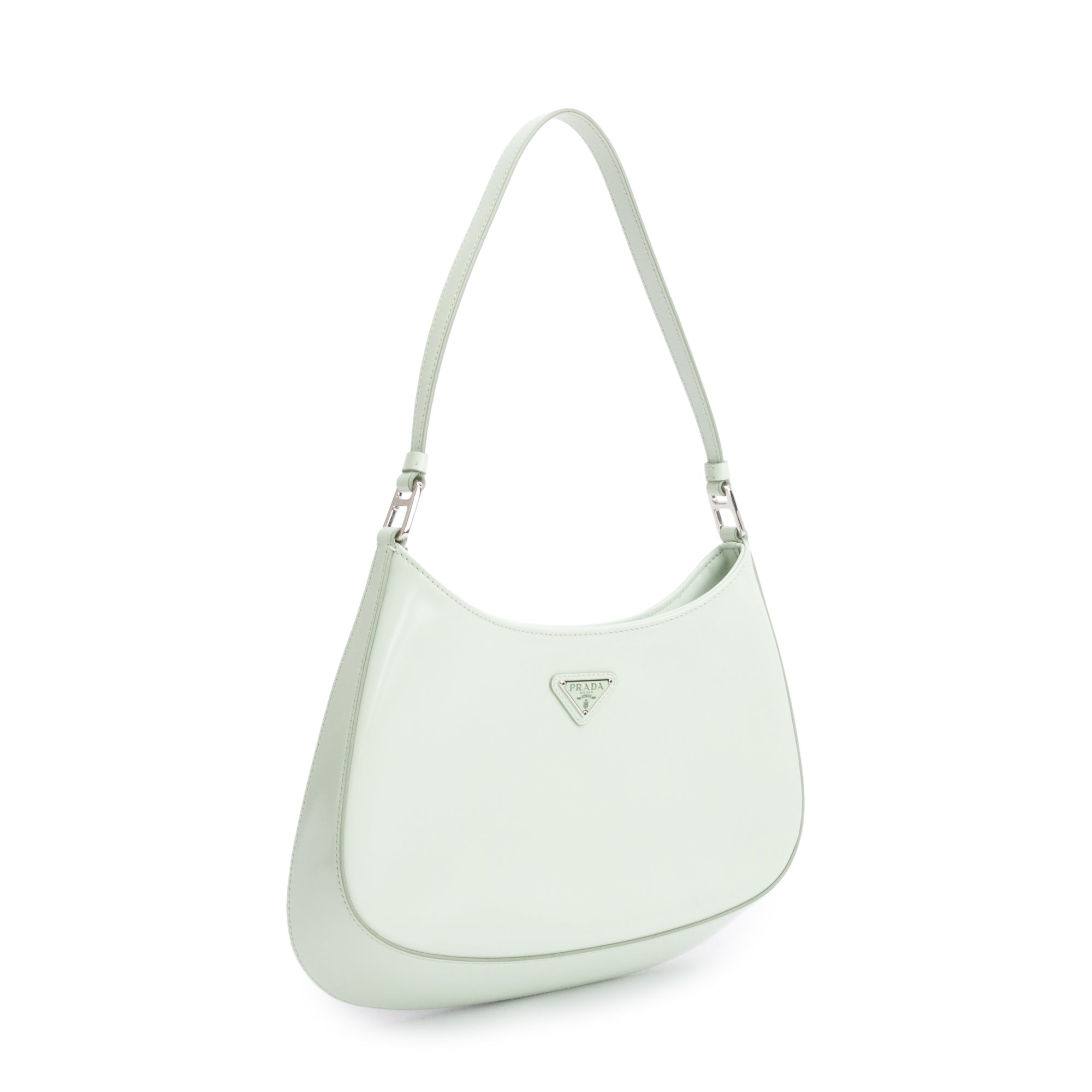 Prada 2021 Aqua Spazzolato Leather Cleo Bag w/ Authenticity Card