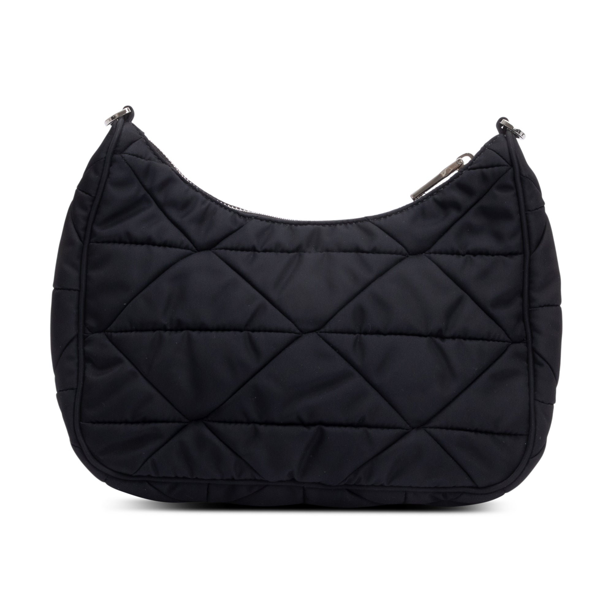 Prada 2021 Black Padded Re-Nylon Shoulder Bag w/ Authenticity Card