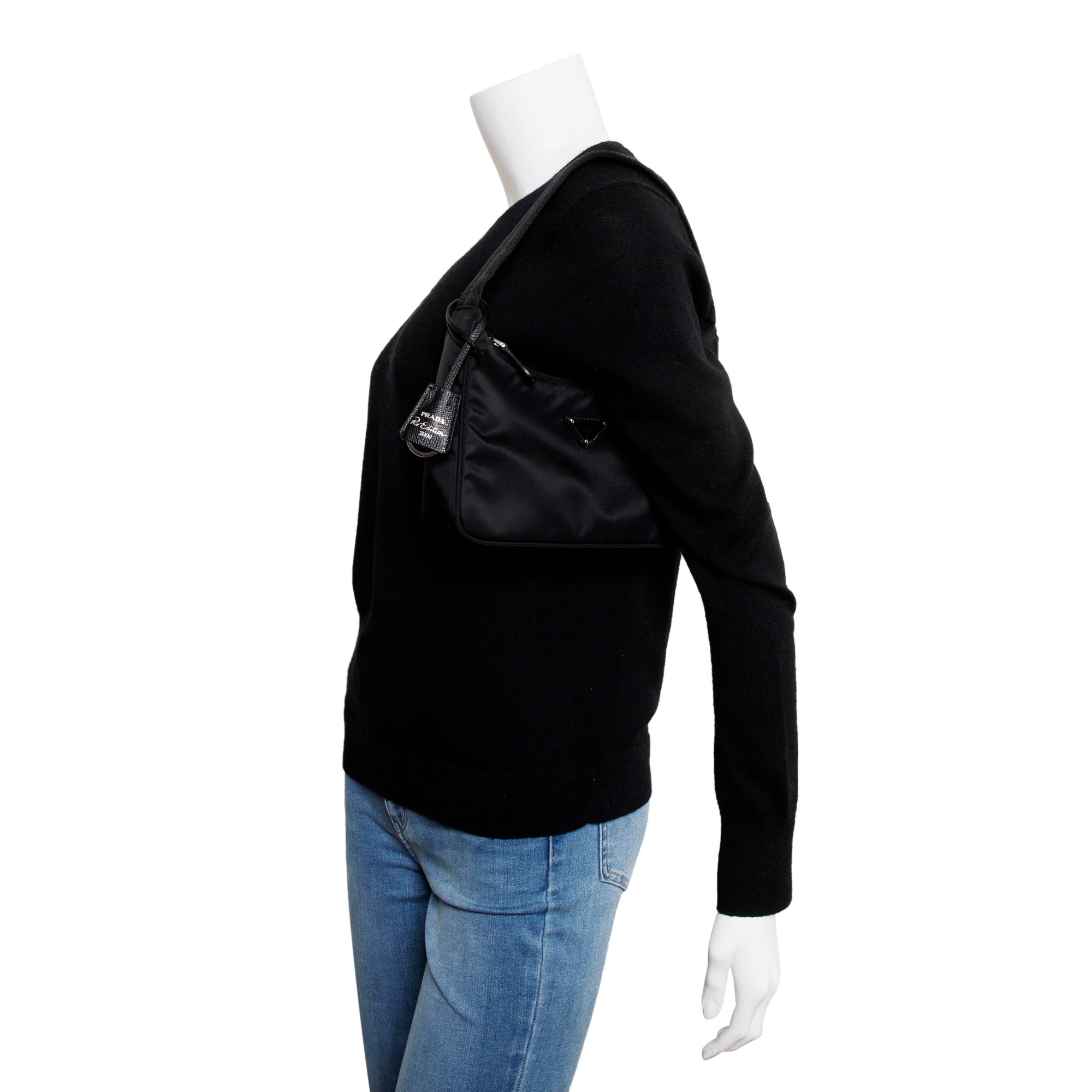 Prada 2021 Black Re-Edition 2000 Re-Nylon Mini Bag w/ Authenticity Card