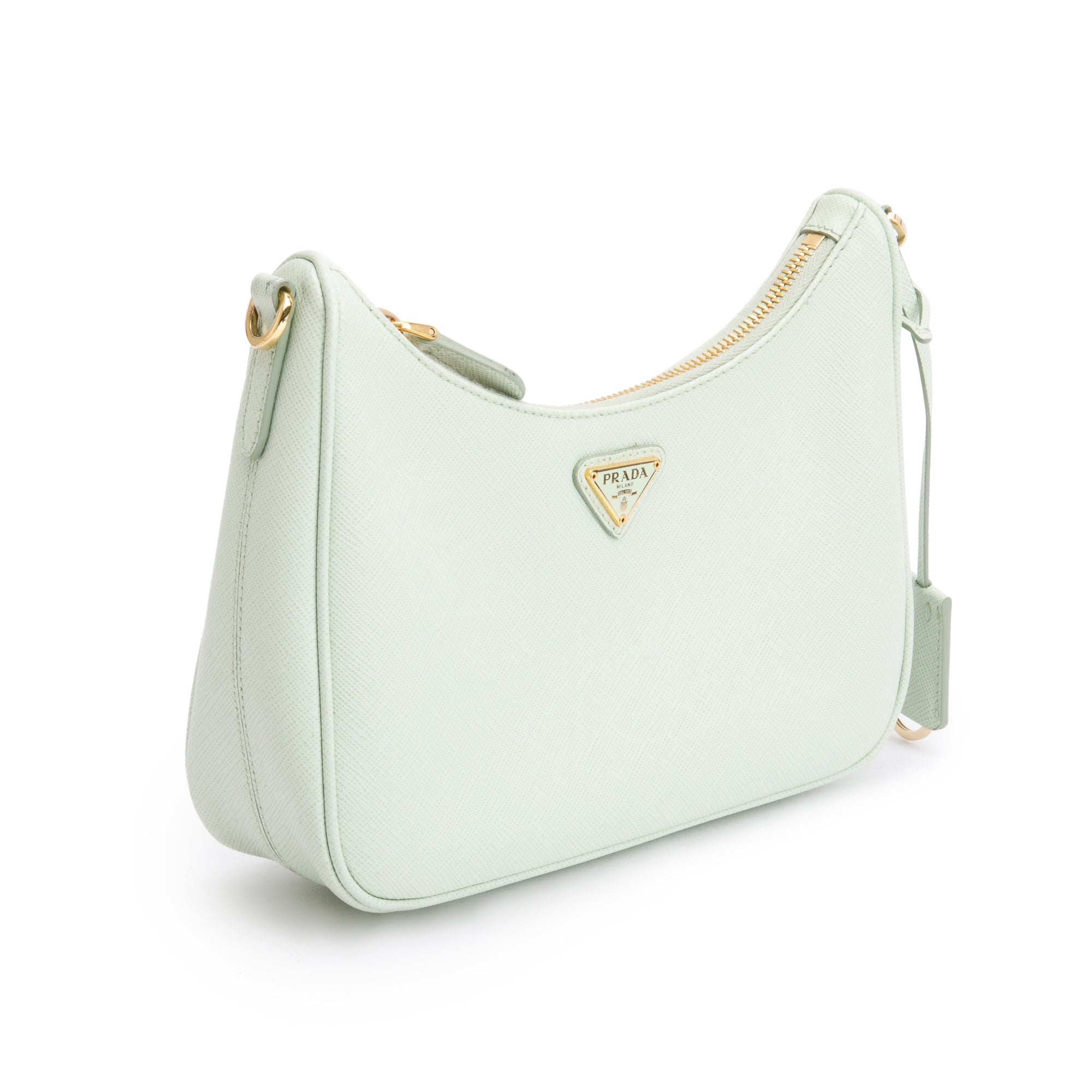 Prada 2021 Light Green Saffiano Leather Re-Edition 2005 Shoulder Bag